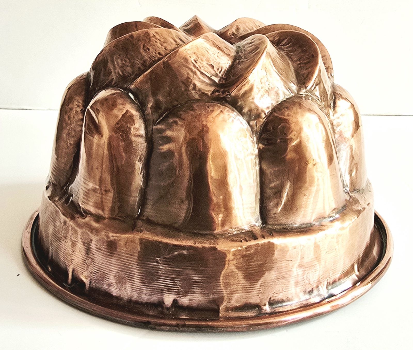 A Set Of Four Large Antique French Copper Cake Moulds, 19th Century. photo for sale