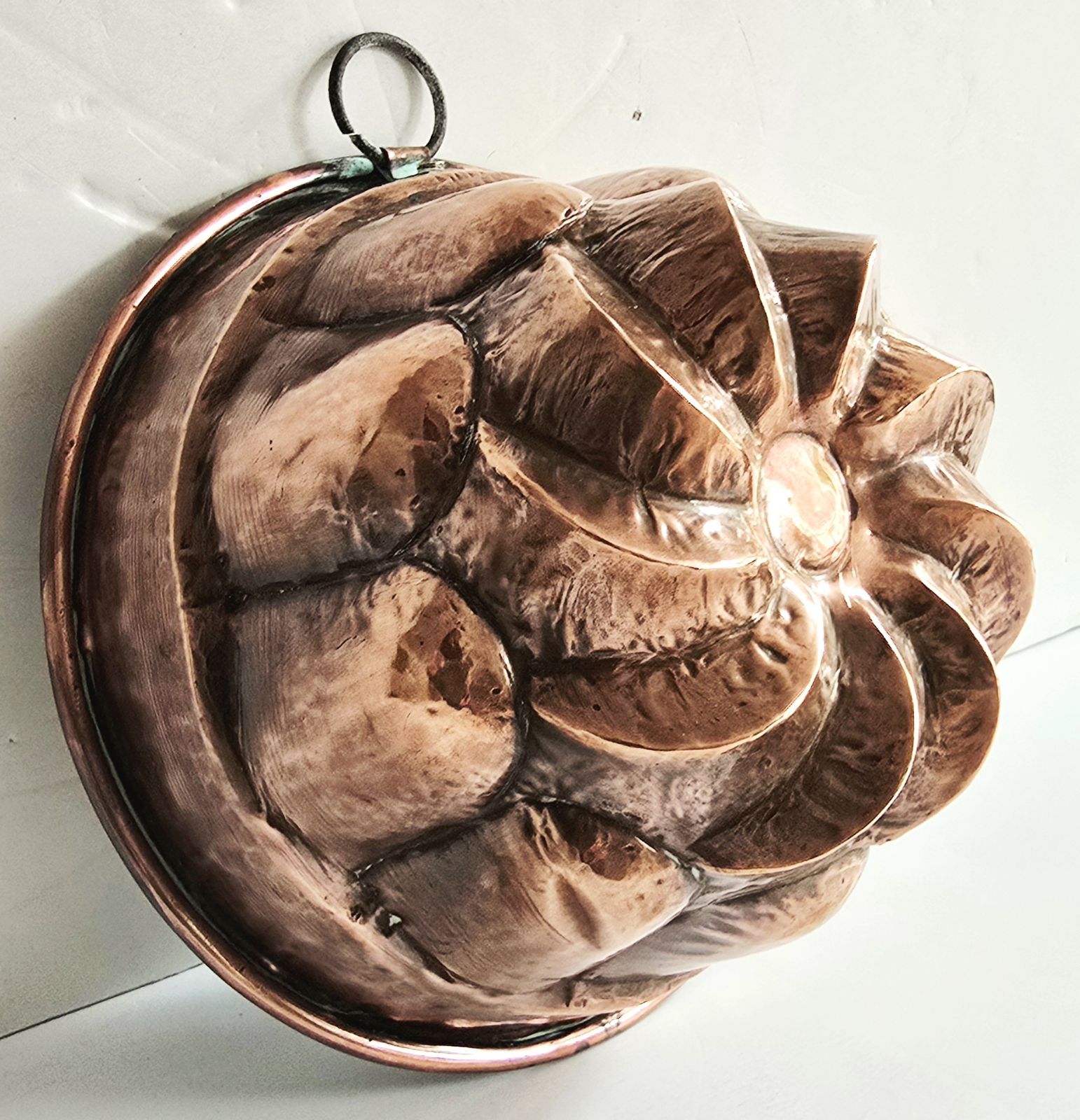 A Set Of Four Large Antique French Copper Cake Moulds, 19th Century. photo vintage