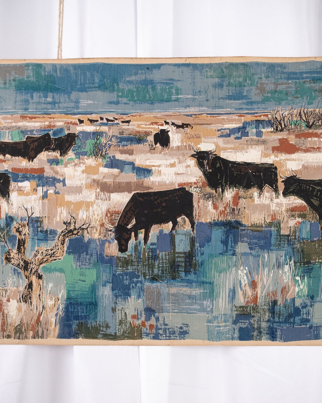 Printed Fabric "Bulls In The Camargue " / Robert Debiève photo Art