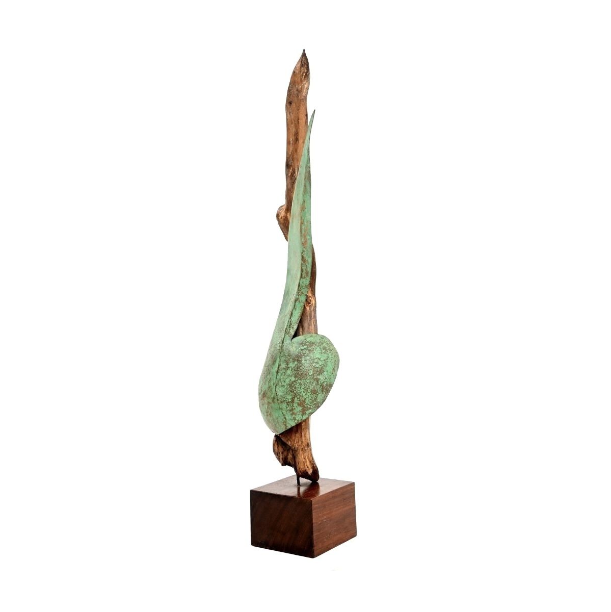 Vintage Bronze And Driftwood Sculpture By A. Altmann photo for sale