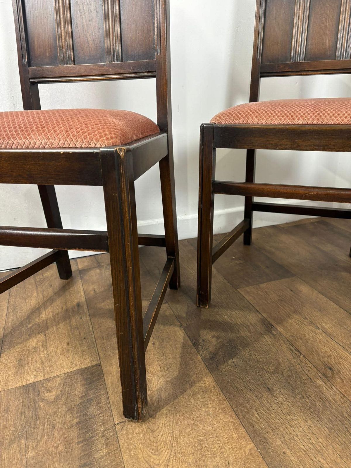 Vintage Set Of Four Oak Priory Style Dining Chairs photo 329.0