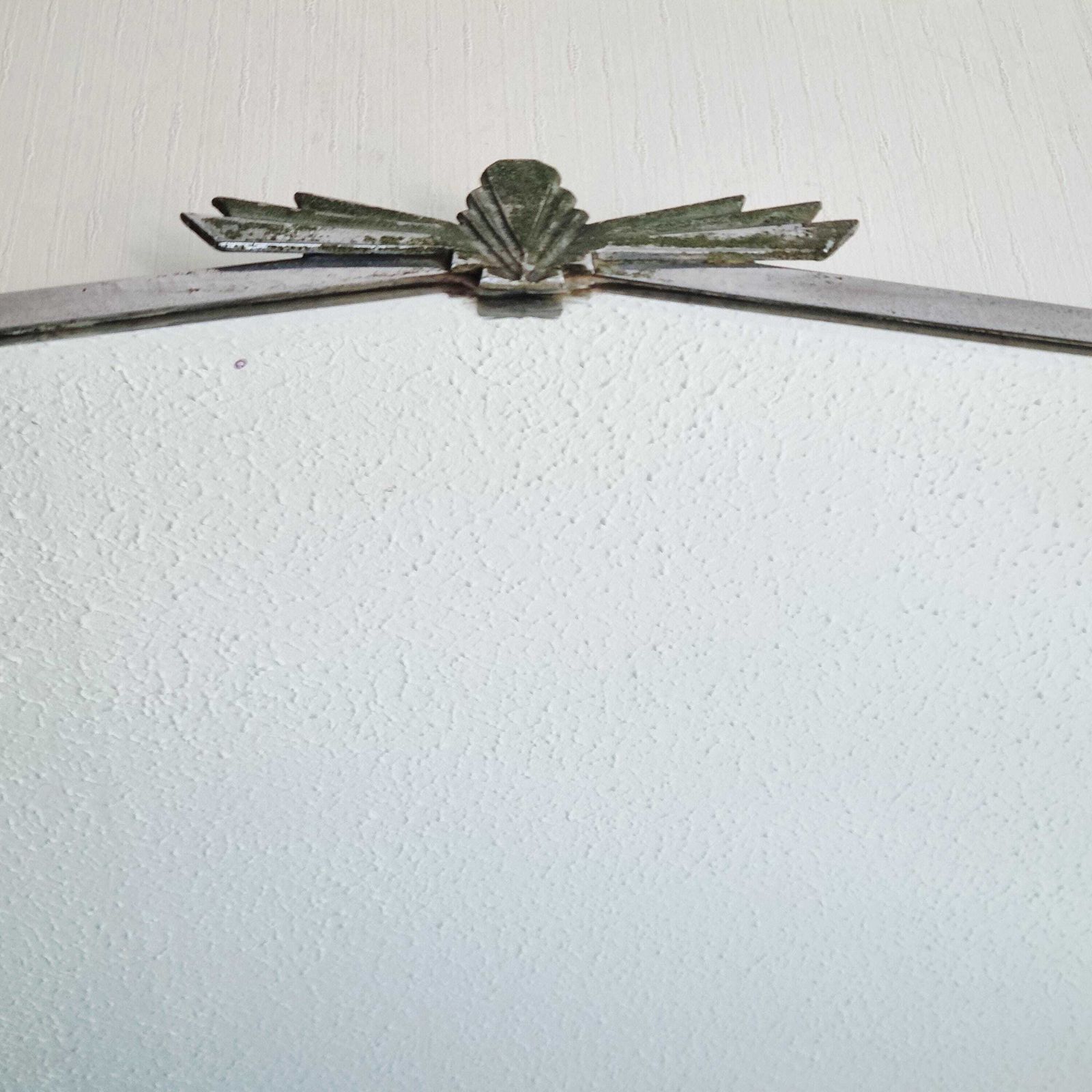 Large Vintage Art Deco Bevelled Wall Mirror   Geometric Angled Edge   1930s Hanging Mirror photo Home Decor