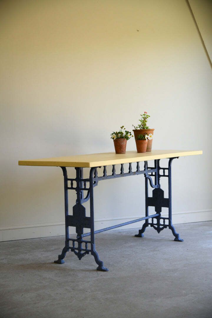 Furniture Painted Cast Iron Table photo