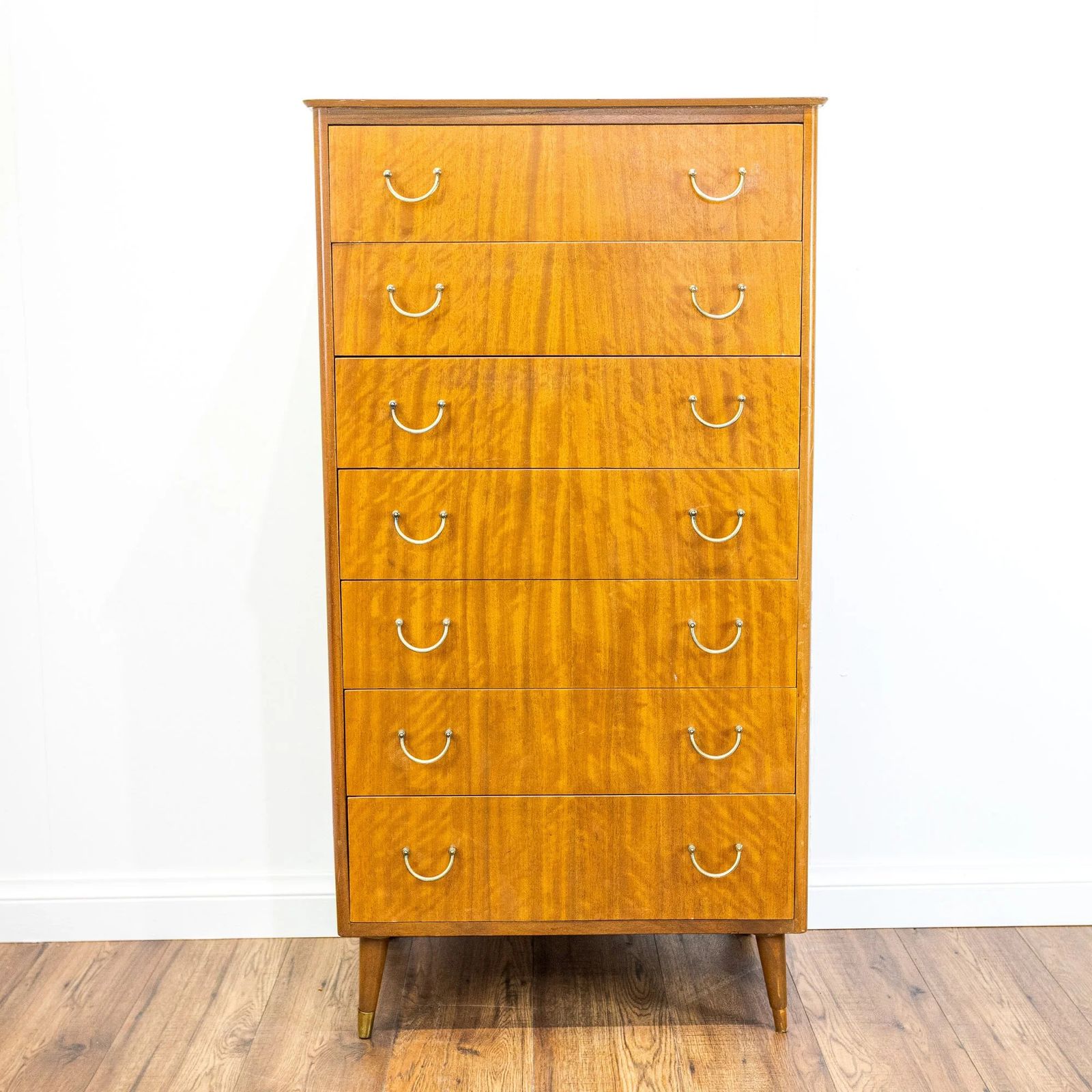Mid Century Teak 7 Drawer Tallboy photo Furniture