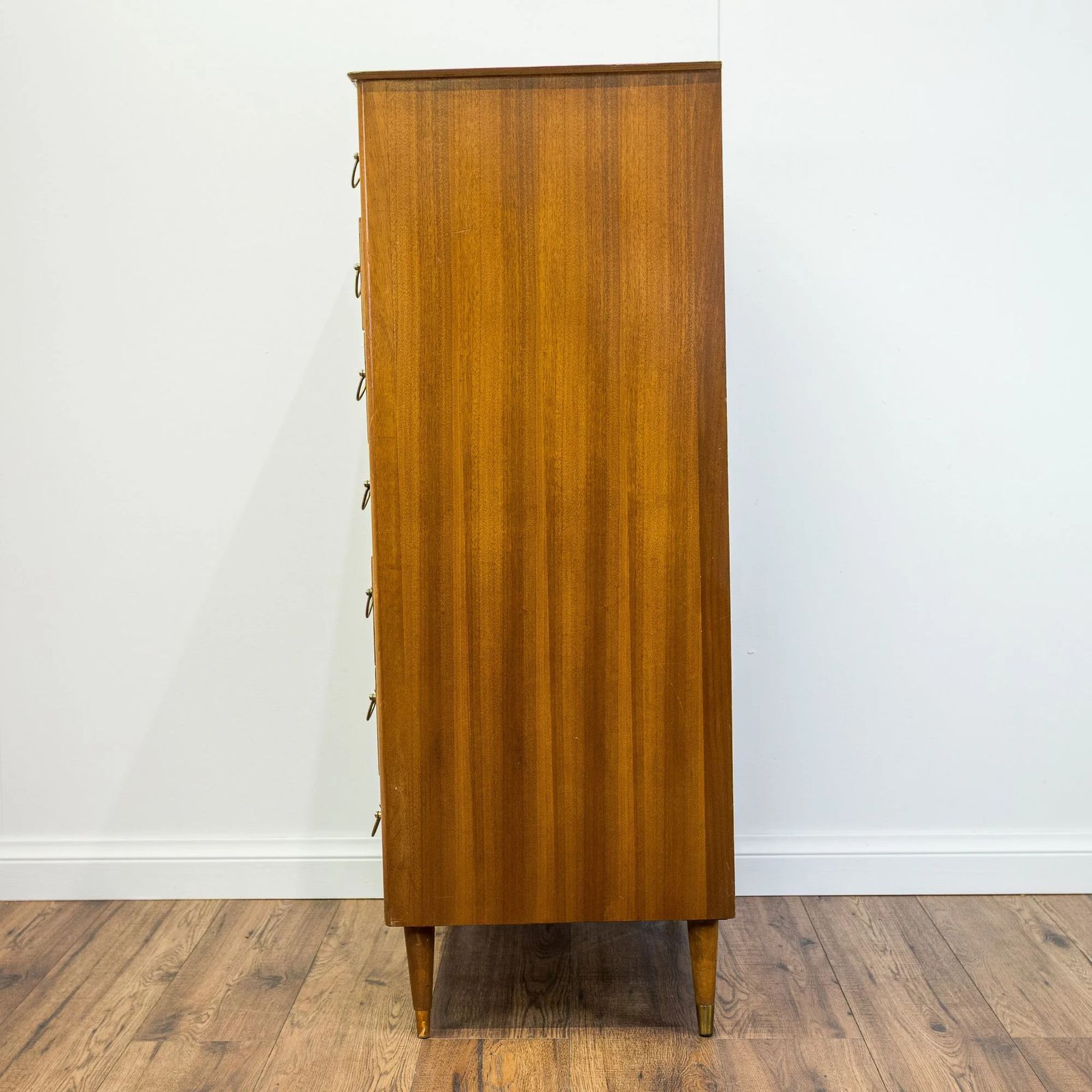 Furniture Mid Century Teak 7 Drawer Tallboy photo