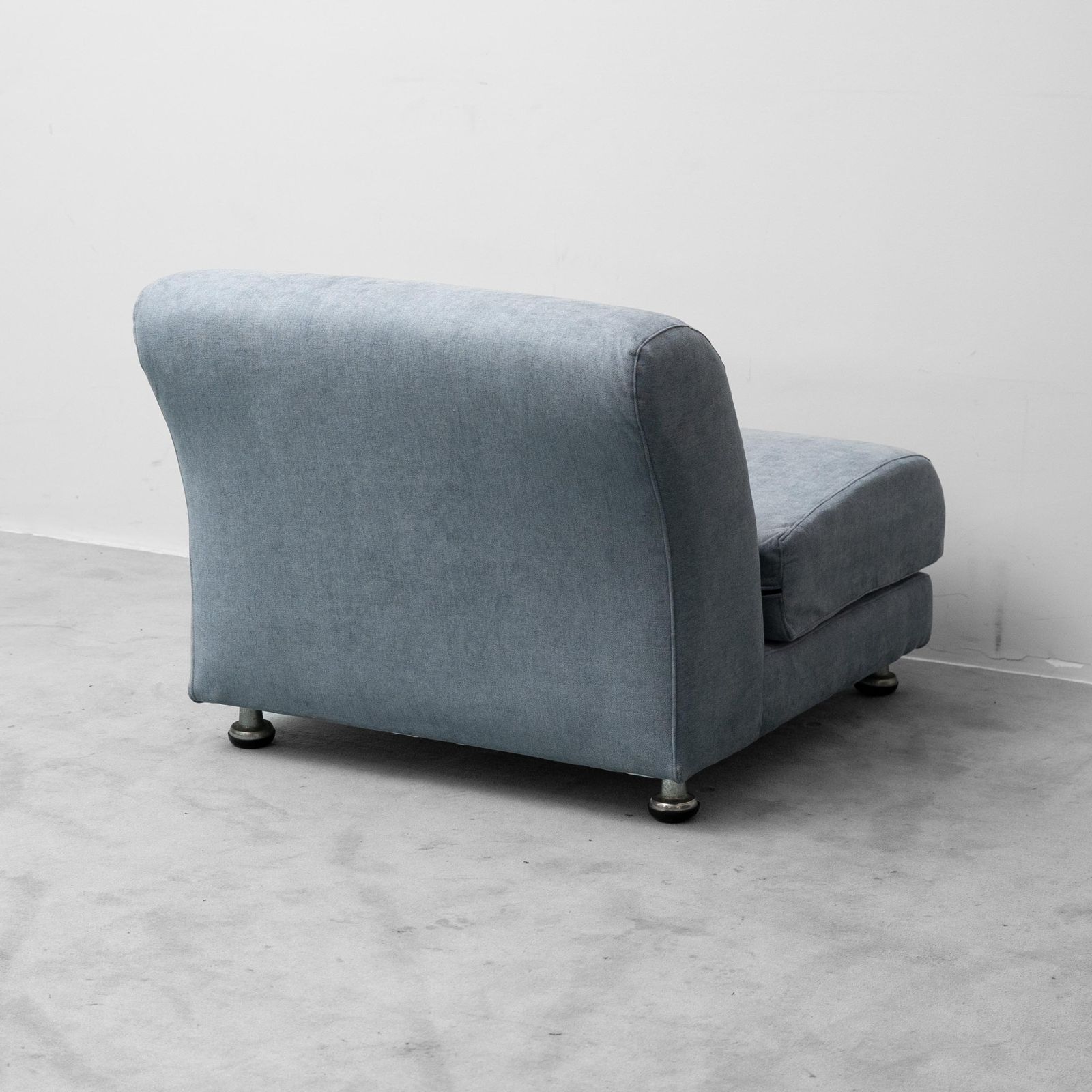 Vintage 2 Seater Modular Sofa In Light Blue Fabric, 1970s Modern Antiques photo vintage