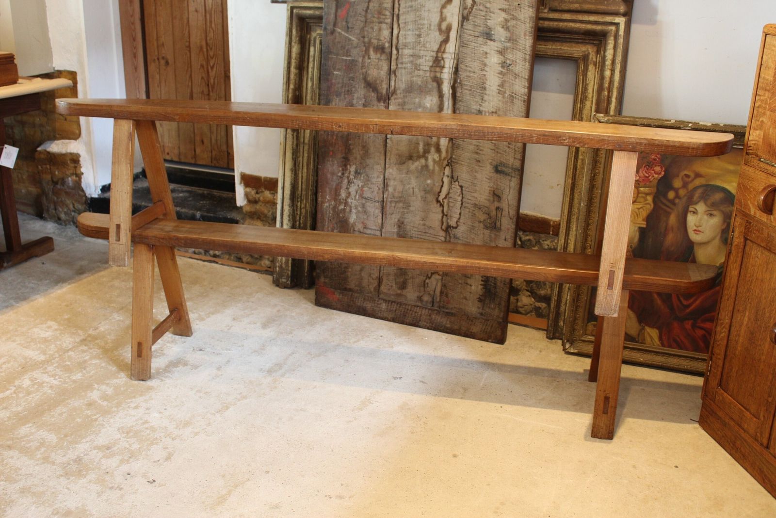 Benches Refectory French Fruitwood Dining Pair C1880 photo vinterior