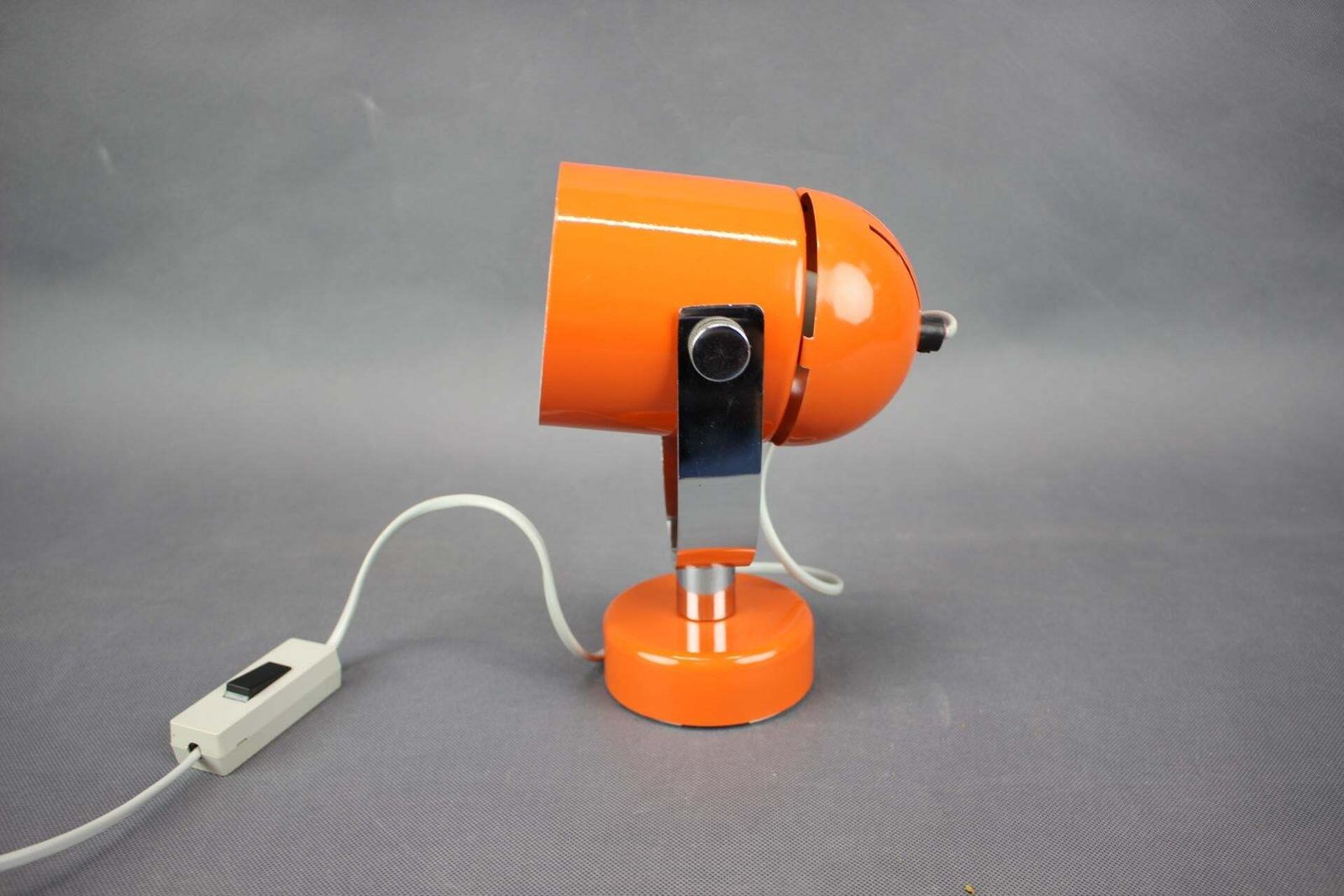 1970s Orange Metal And Chrome Lamp By Stanislav Indra, Czechoslovakia photo for sale