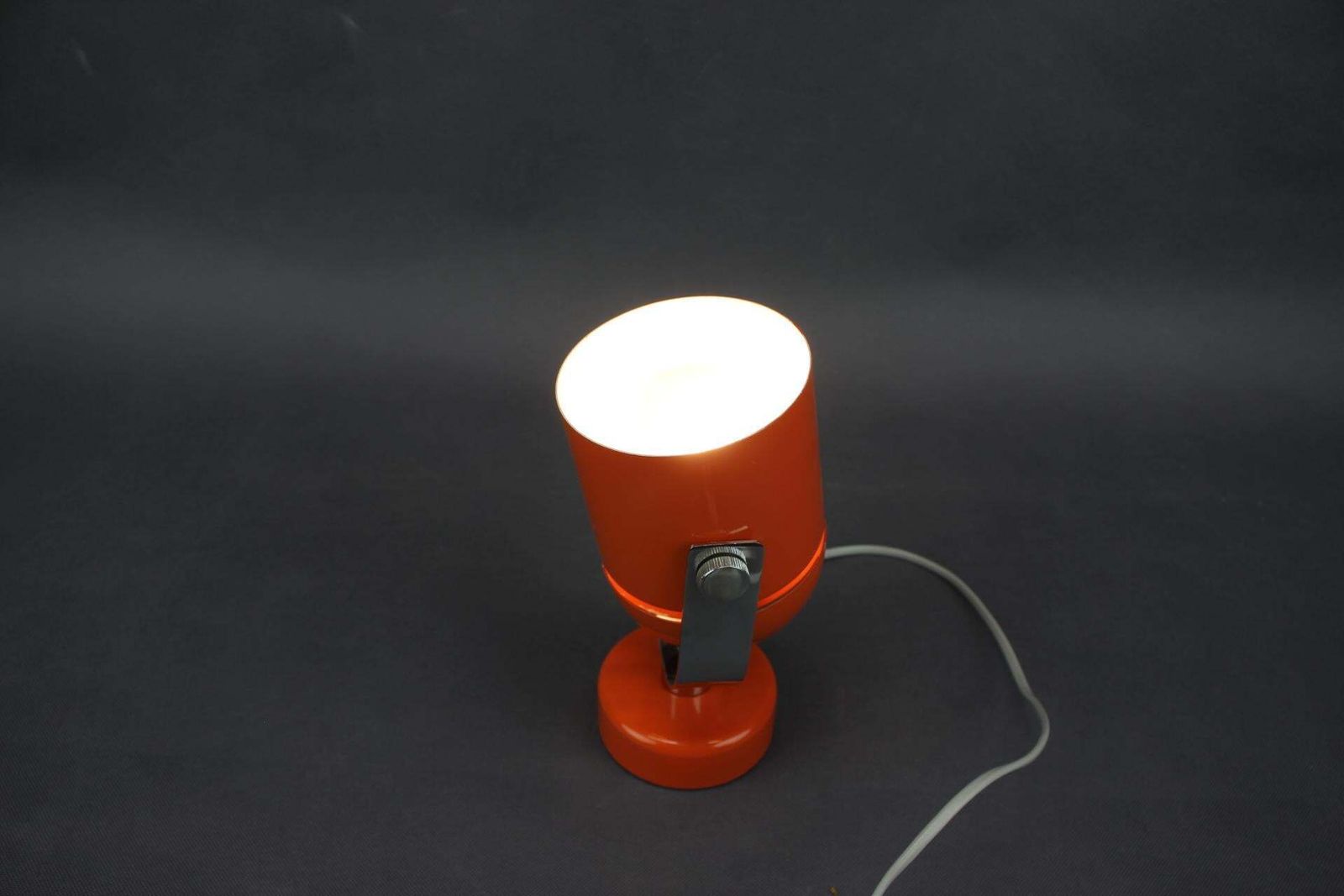 Oranje metalen en chromen lamp uit de jaren 1970 van Stanislav Indra, Tsjecho-Slowakije photo buy