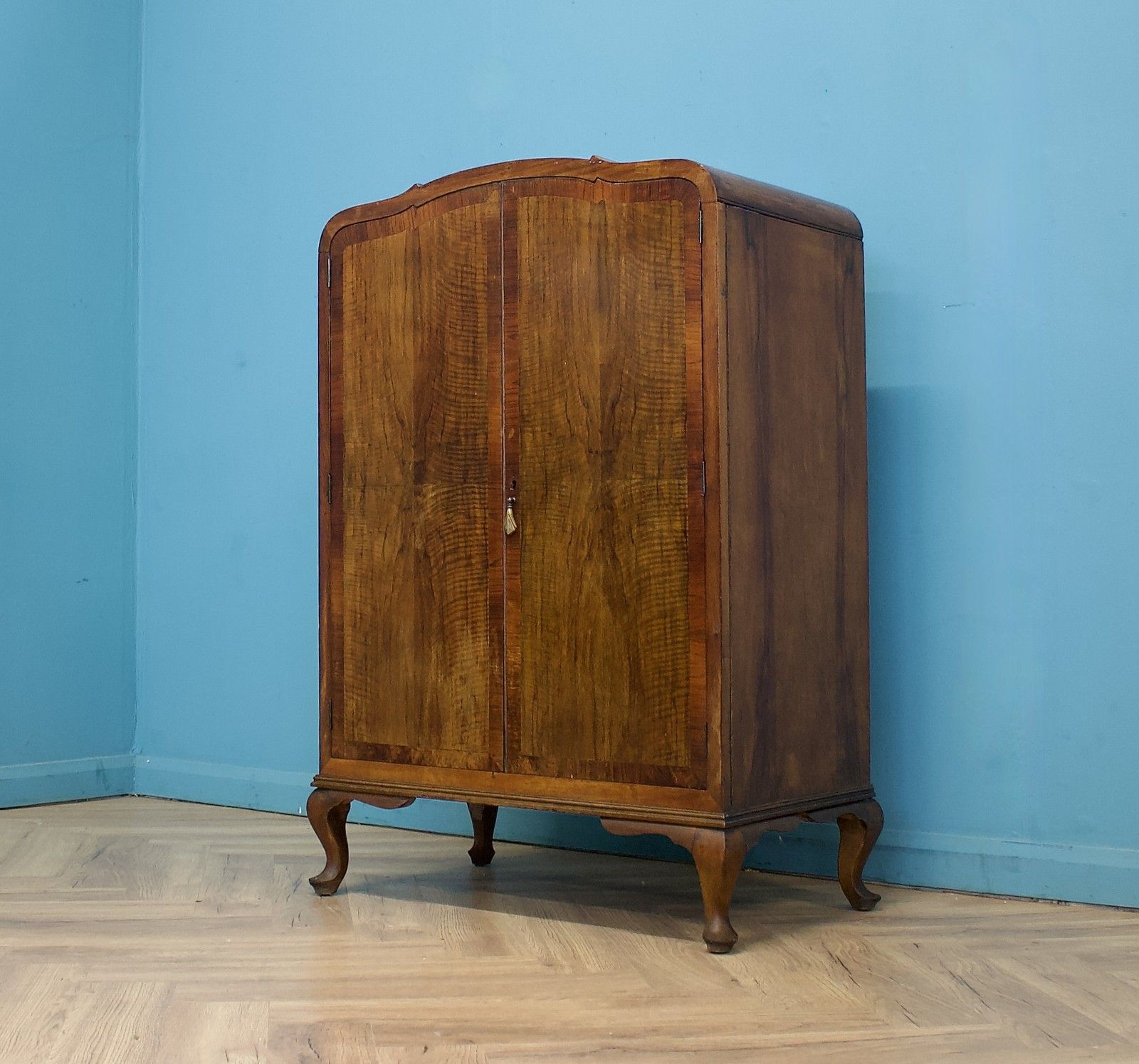 Art Deco Walnut Tallboy Linen Cabinet, 1930s #1769 photo for sale