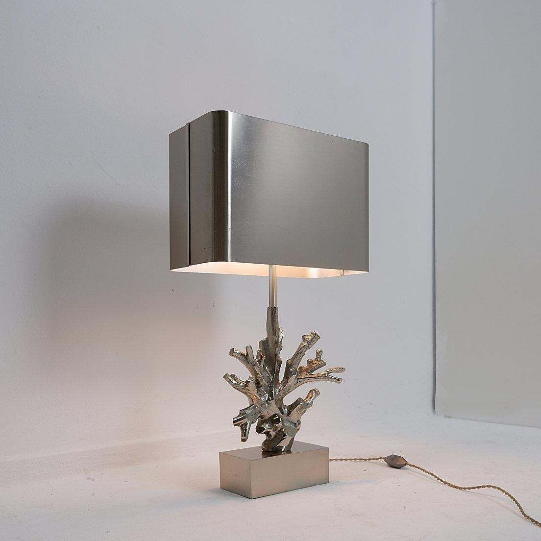 Mid Century Modern Coral Table Lamp By Maison Charles, France, 1970 photo Lighting