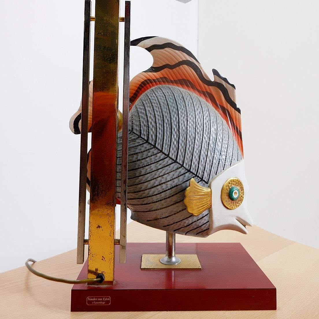 Giulia Mangani For Oggetti Porcelain Sculpture Of Fish Lamp   Circa 1980 photo 1343.0