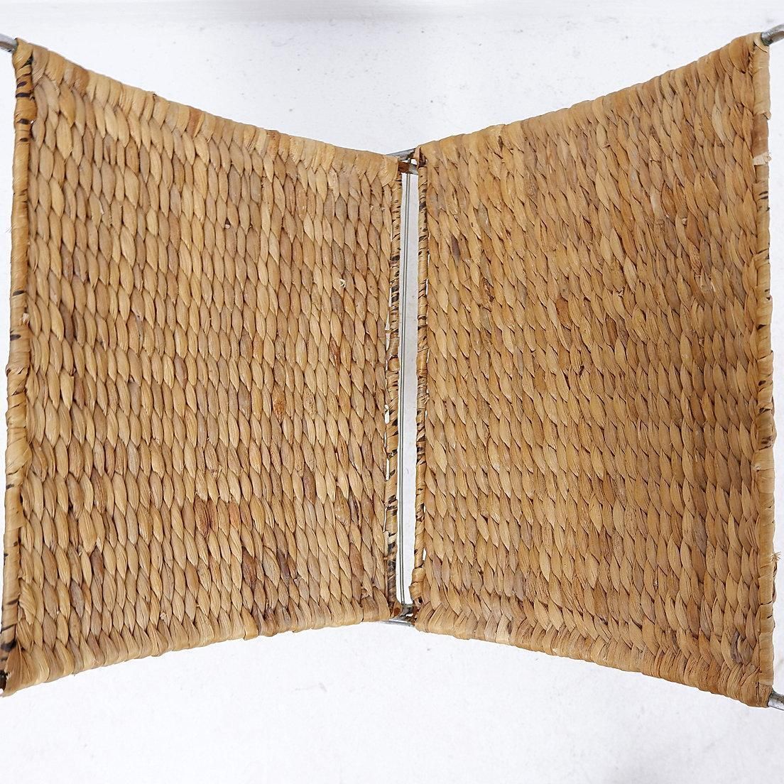 Foldable Magazine Rack In Chrome And Banana Leaves   1970s photo vinterior
