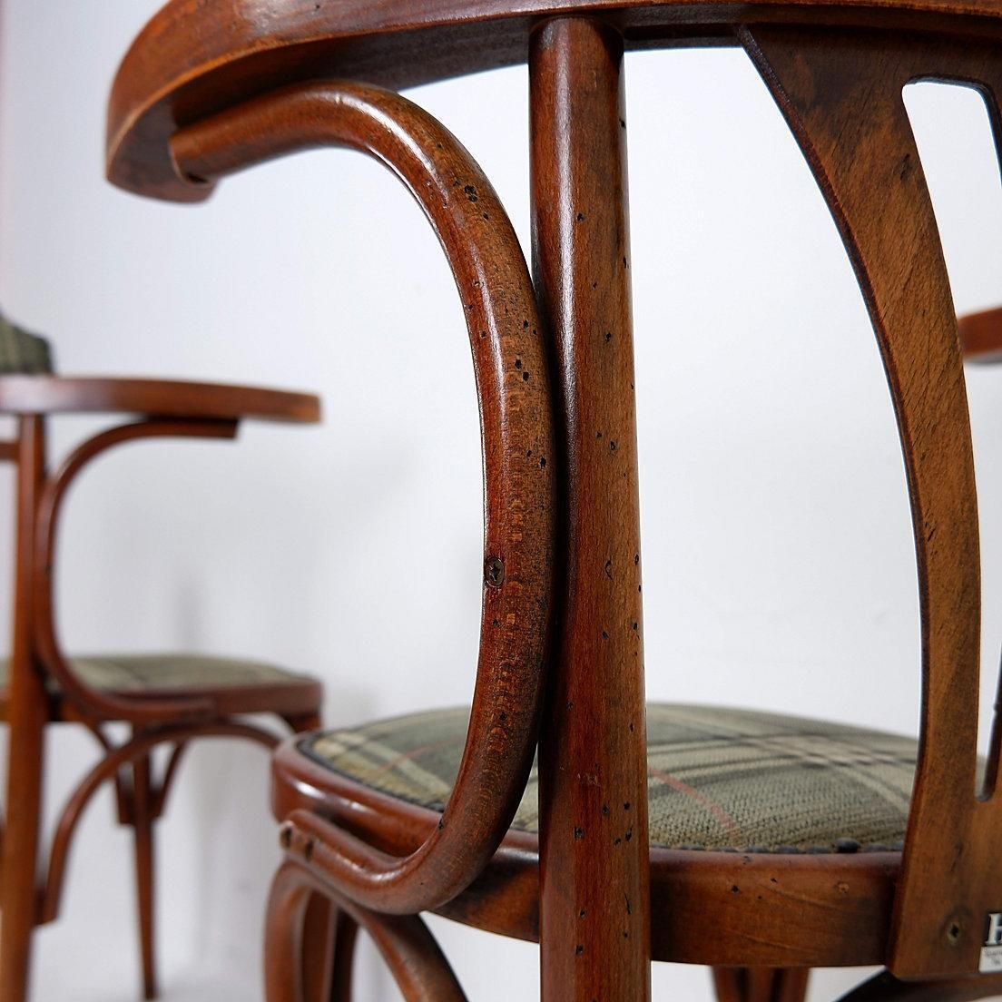 Pair Of "Palmette" Armchairs In Bentwood   Hilma/Belgium   Original Upholstery photo for sale