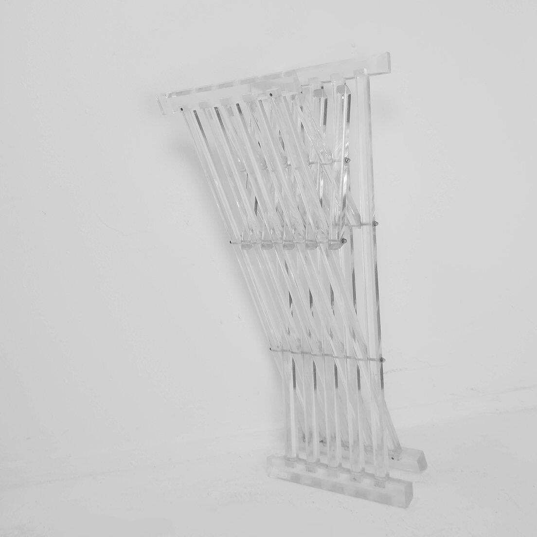 Furniture "Transparence" Collection By David Lange "Dagobert" Curule Seat   1970s photo