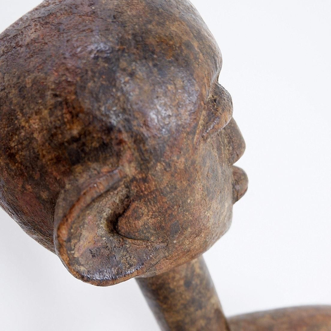 Art African Carved Wooden Statue, Tribal Art From Congo, 20th Century photo