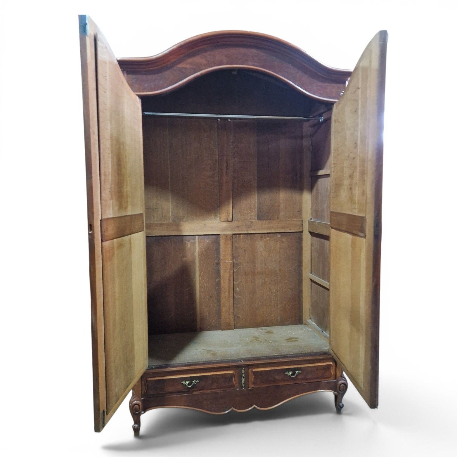 595.0 Large French Mirrored Armoire Wardrobe Double Door Hanging Closet Tall photo