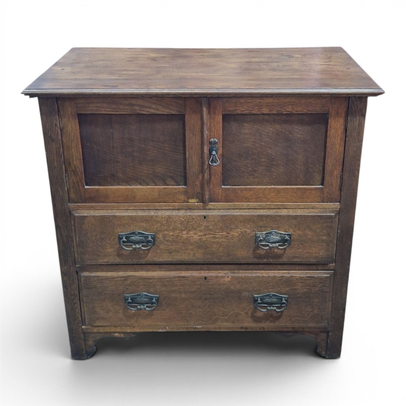 Arts & Crafts Oak Millinery Cabinet Linen Cupboard Storage Cabinet Drawers photo 250.0