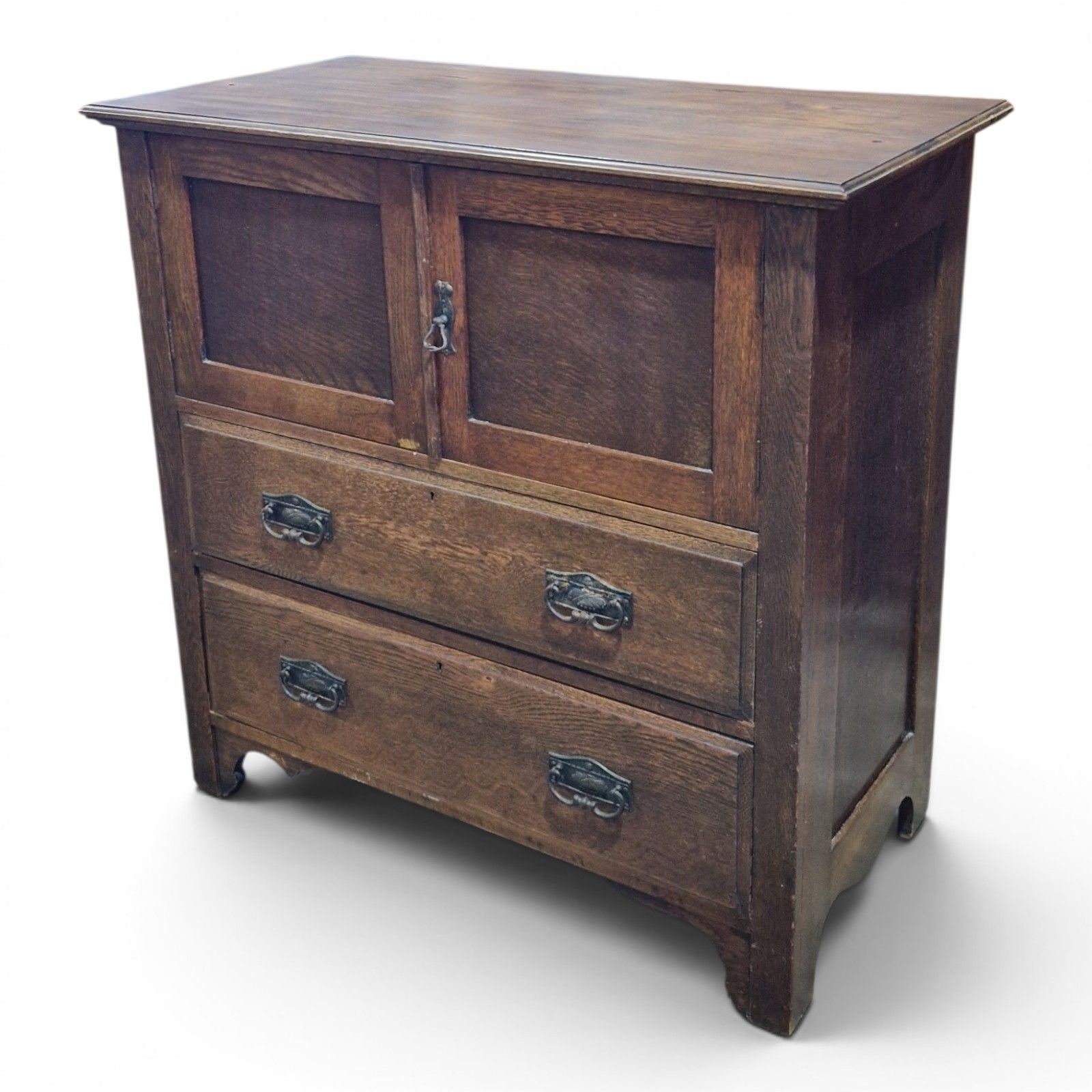 Arts & Crafts Oak Millinery Cabinet Linen Cupboard Storage Cabinet Drawers photo buy