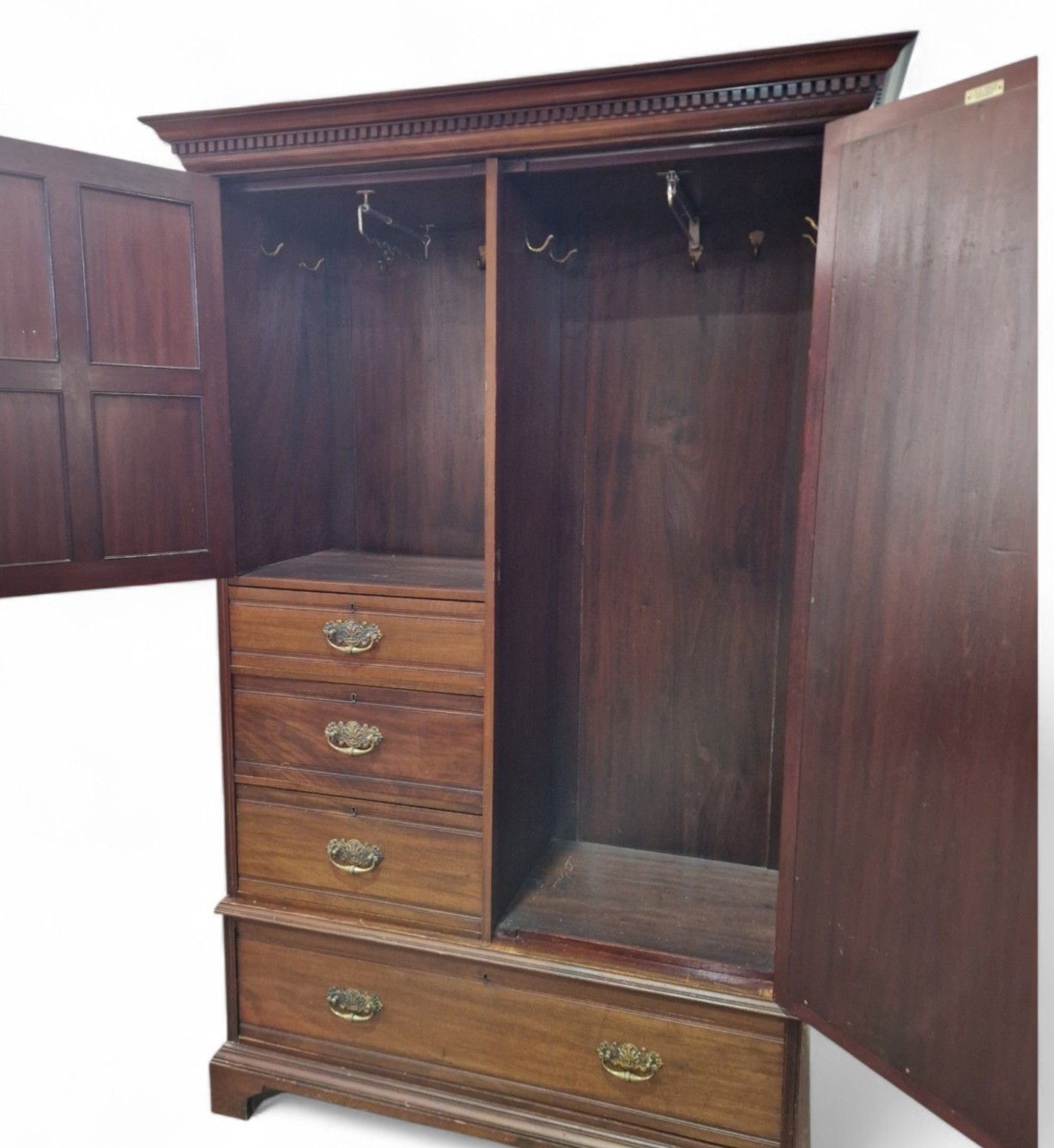 Scottish Mahogany Wardrobe Mirror Door Antique Combination Glasgow Ogilvie photo furniture