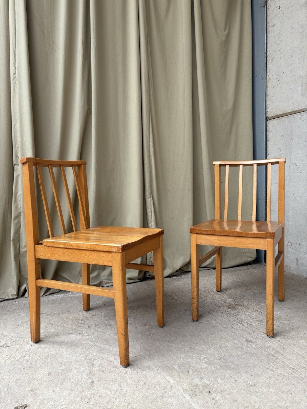 Vtg Mid Century 2 Pair Of Solid Beech Church Dining Chairs Scandi Danish R1192 photo furniture