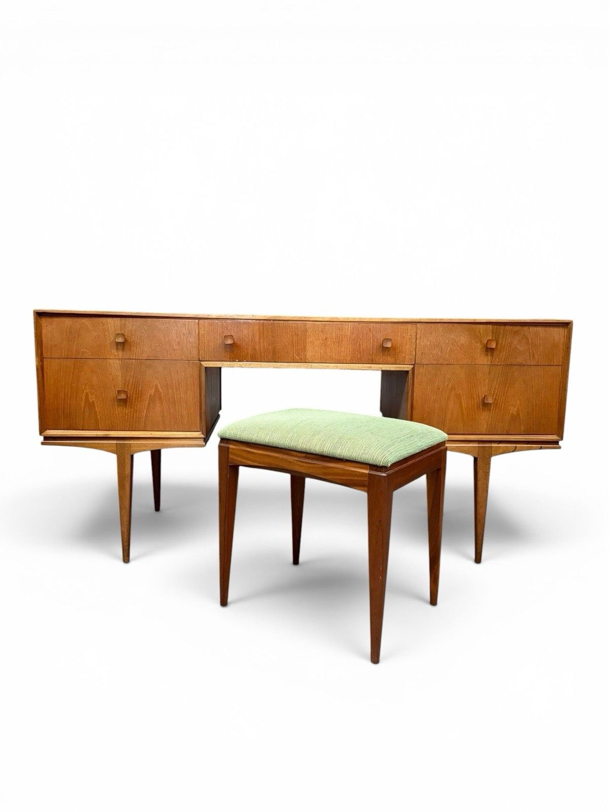 Furniture McIntosh Teak Desk And Matching Footstool Mid Century Mid Century C1960s Rare photo
