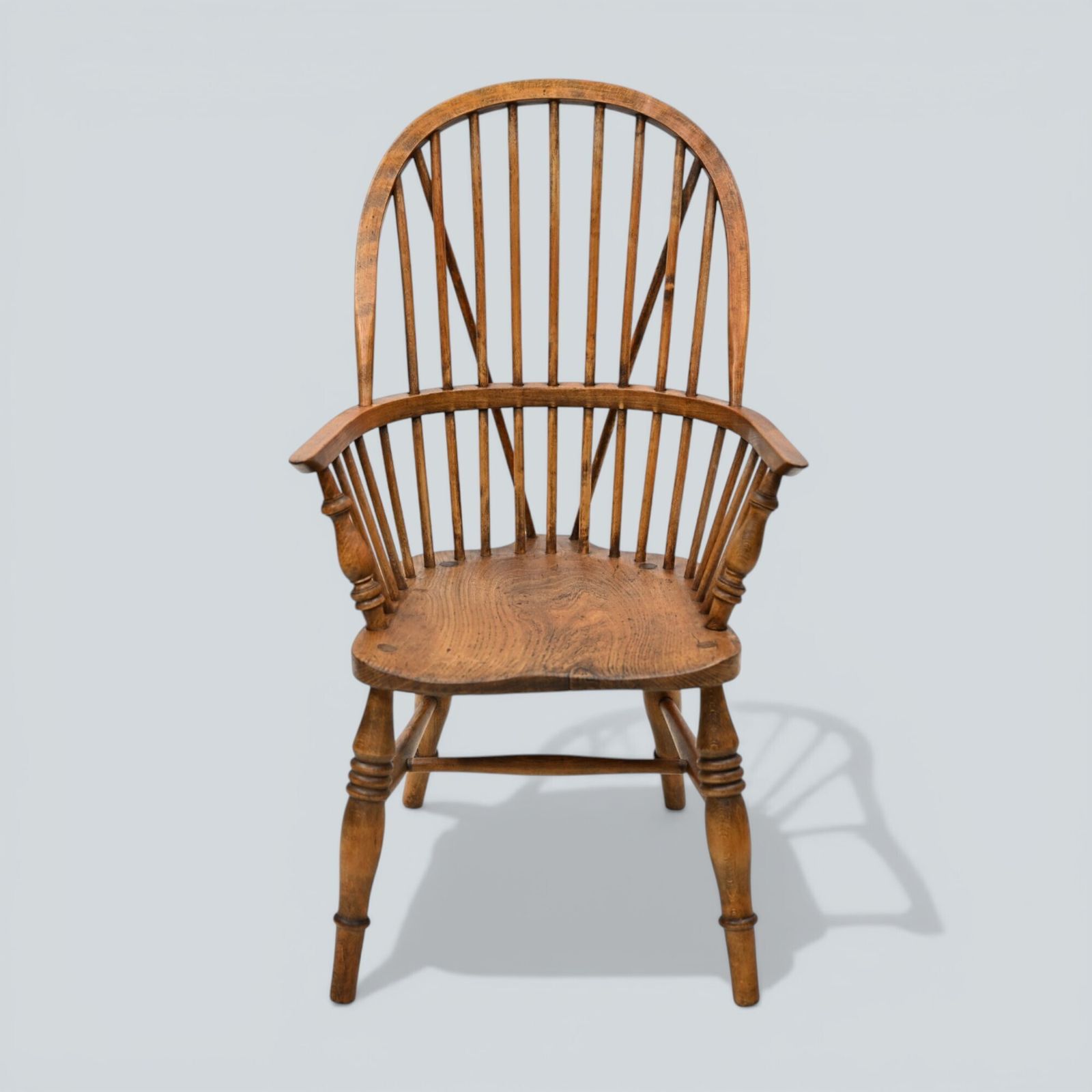 Stick Back Windsor Chair Elm And Beech Antique Bow Back Carver Free* Uk Delivery