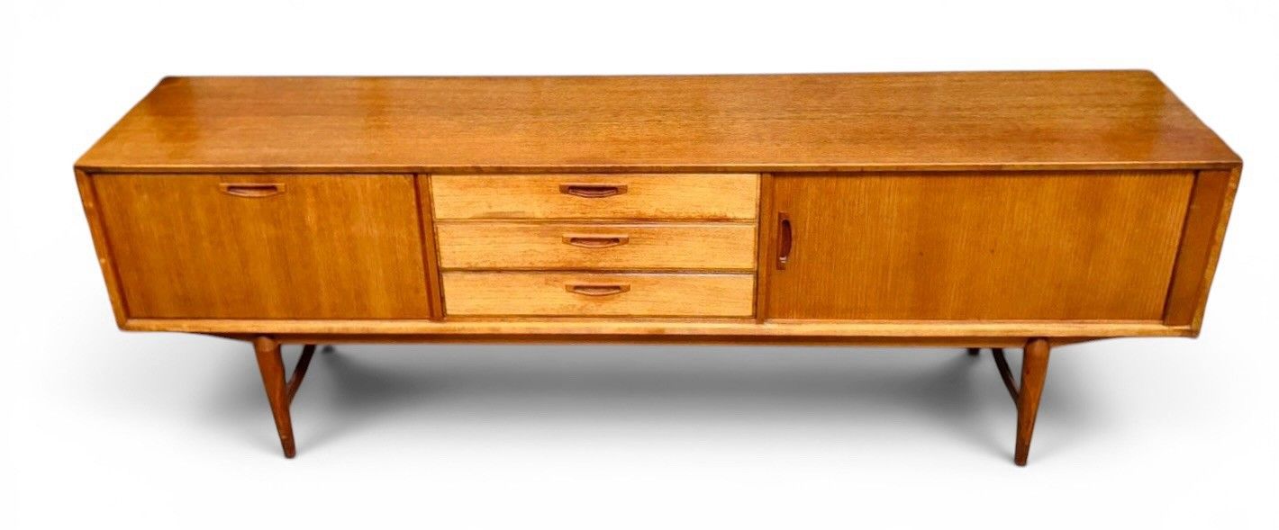 Swedish Omer Lefevre Meubelabriek Teak Sideboard Tambour Door Rare Mid Century photo vinterior