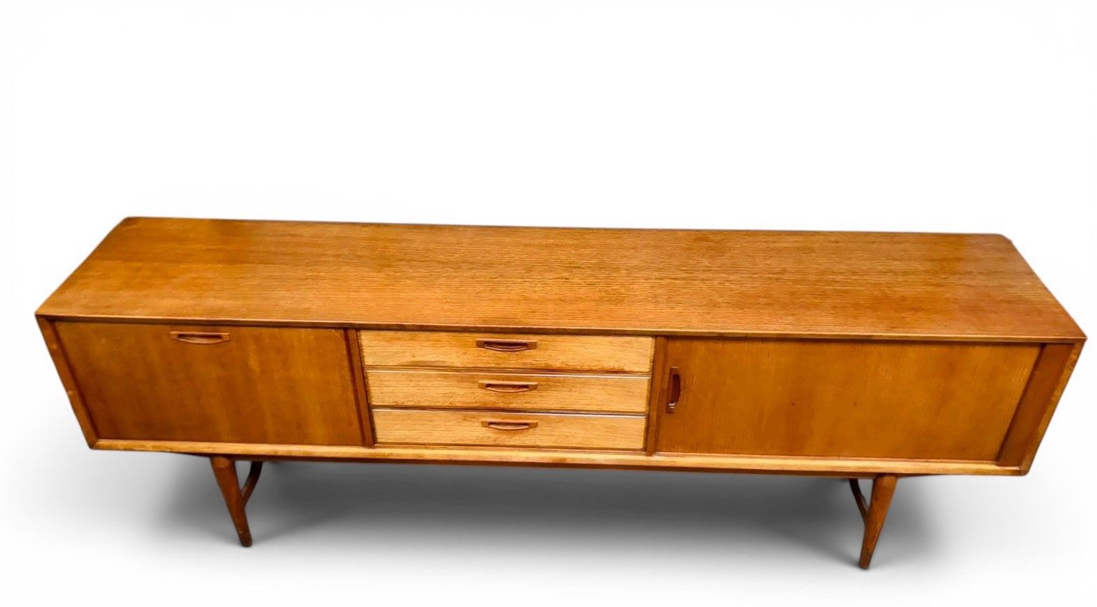 photo furniture Swedish Omer Lefevre Meubelabriek Teak Sideboard Tambour Door Rare Mid Century