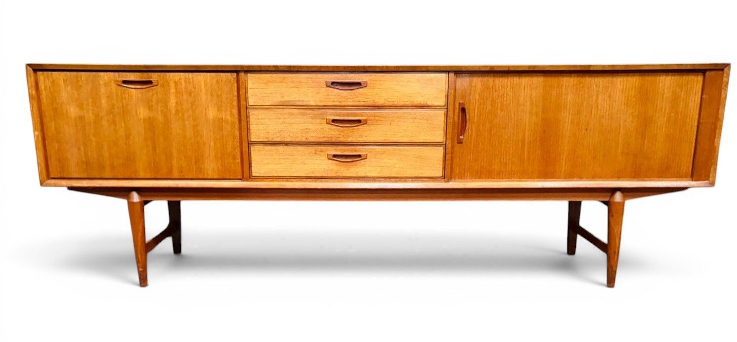 Furniture Swedish Omer Lefevre Meubelabriek Teak Sideboard Tambour Door Rare Mid Century photo