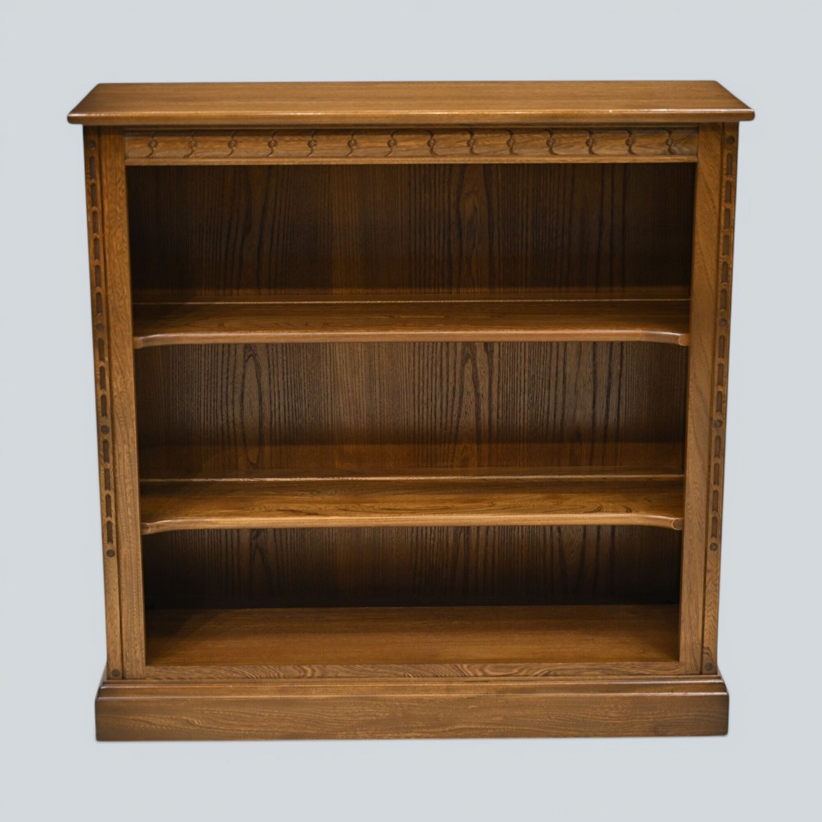 Ercol Low Wide Bookcase 2 Shelves Golden Dawn Finish Mural Free Uk Delivery* photo furniture
