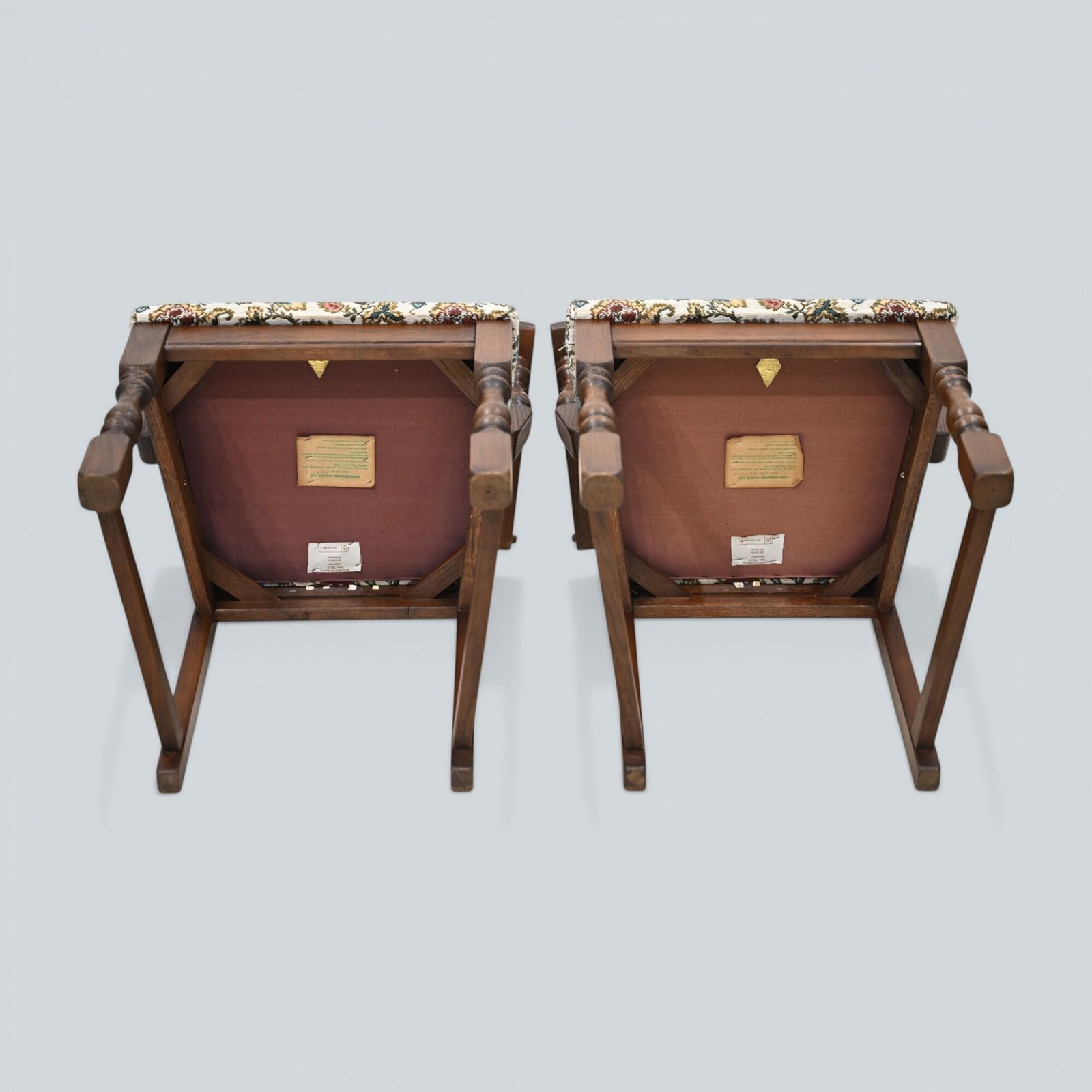 photo furniture 2 Old Charm Dining Chairs Carvers Solid Oak Tudor Brown Trellis Free Uk Delivery