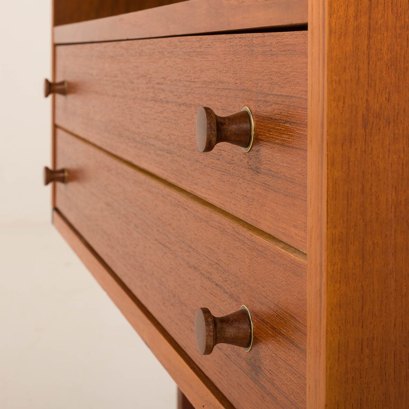 photo furniture Italian Floor To Ceiling Wall Unit Or Room Divider In Teak, 1960s