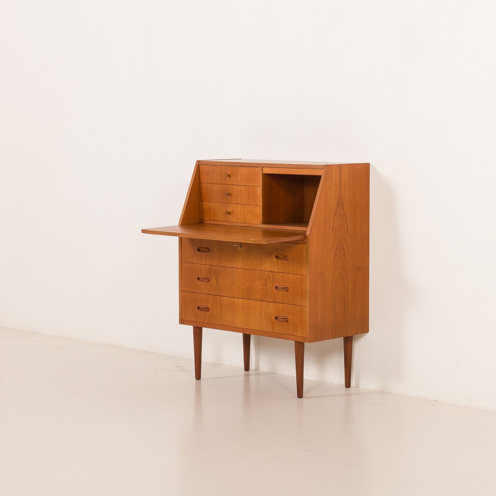 Danish Teak Secretaire With Hidden Vanity, 1960s photo 855.0