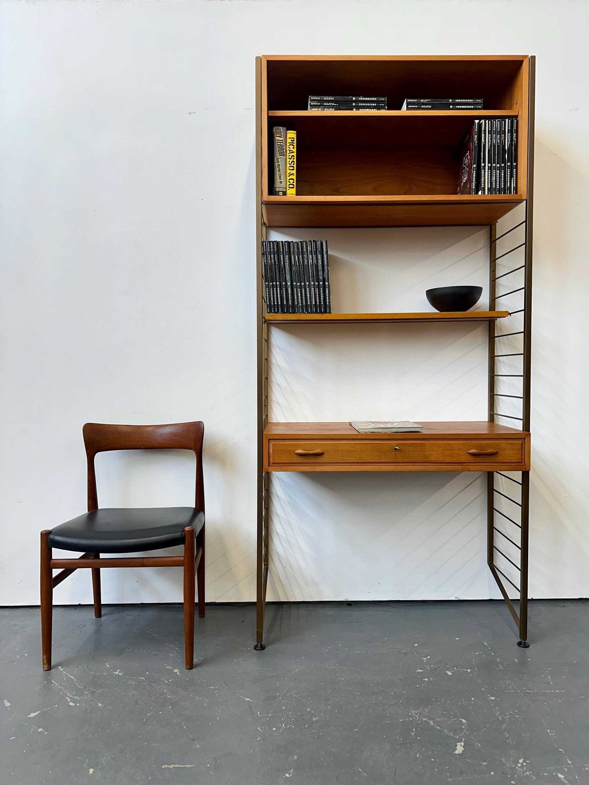 Vintage 1970s Ladderax Staples Teak Shelving / Desk / Bookcase. Retro Danish Mid Century Heals