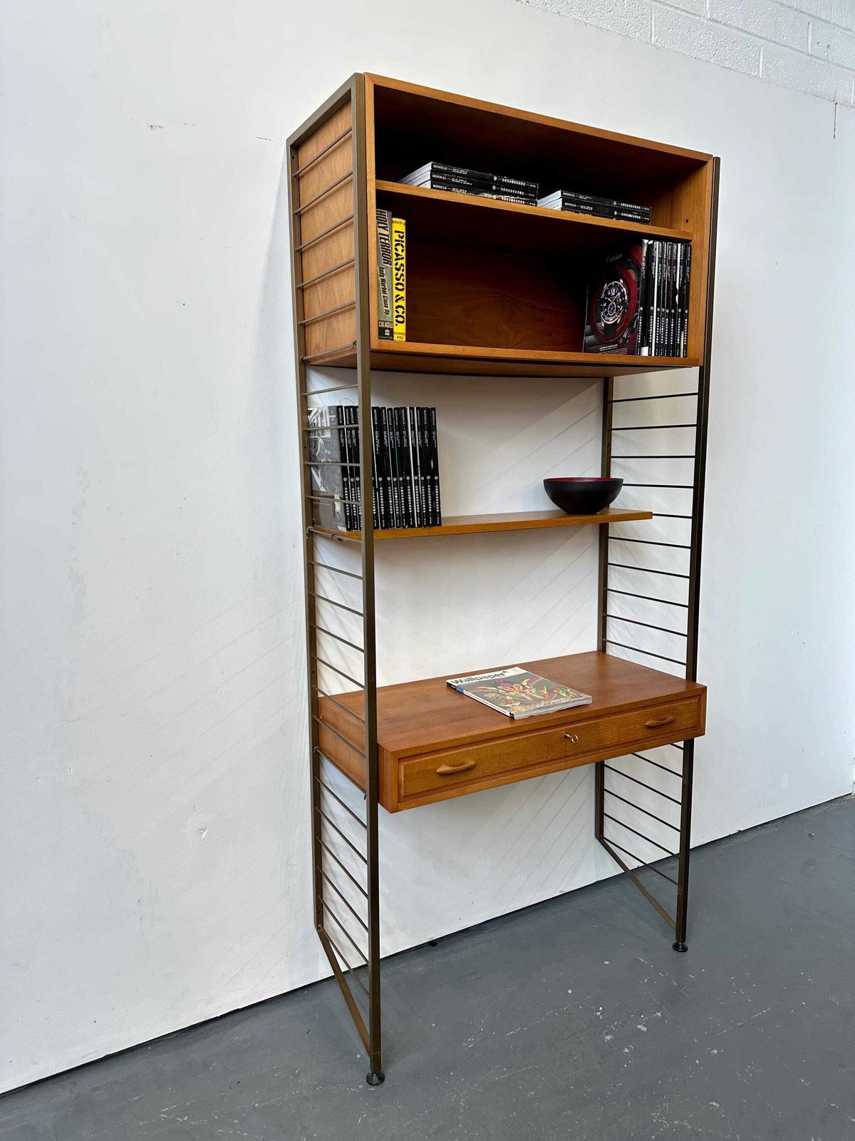 Vintage 1970s Ladderax Staples Teak Shelving / Desk / Bookcase. Retro Danish Mid Century Heals photo for sale
