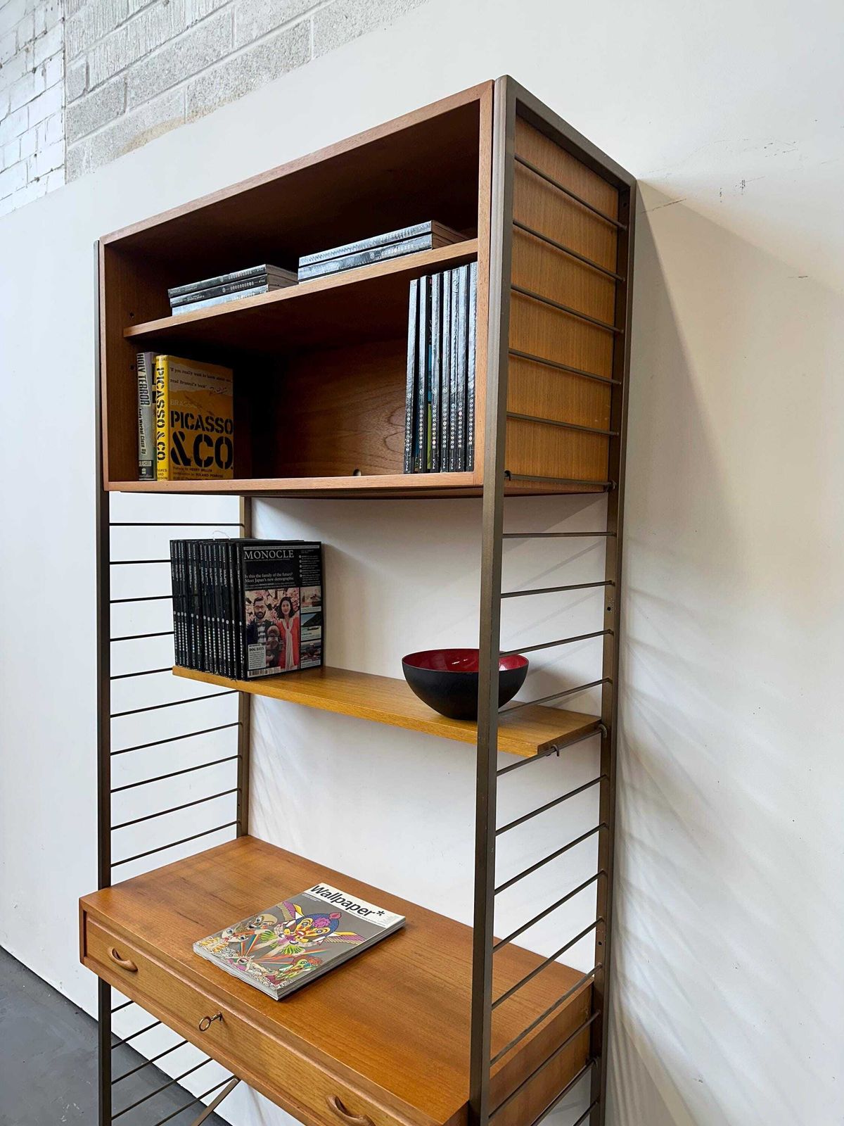 Vintage 1970s Ladderax Staples Teak Shelving / Desk / Bookcase. Retro Danish Mid Century Heals photo Furniture