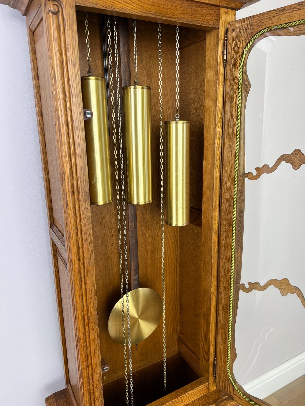 Home Decor Grandfather Clock Vintage French Style Oak Carved Decorative Clock Lot 6096 photo