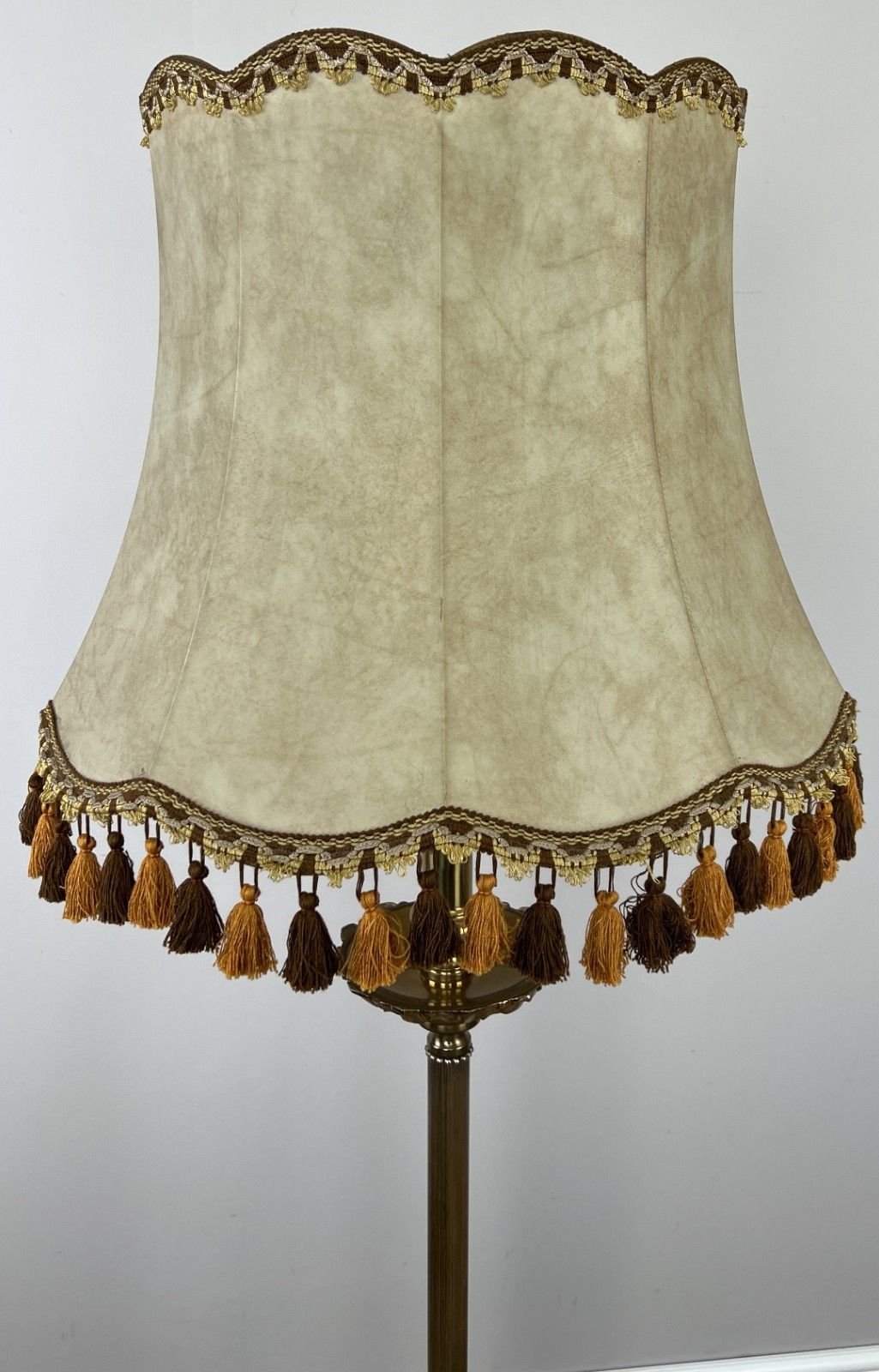 Floor Lamp Vintage French Style Standing Lamp Ornate With Tassel Shade Lot 6076 photo for sale