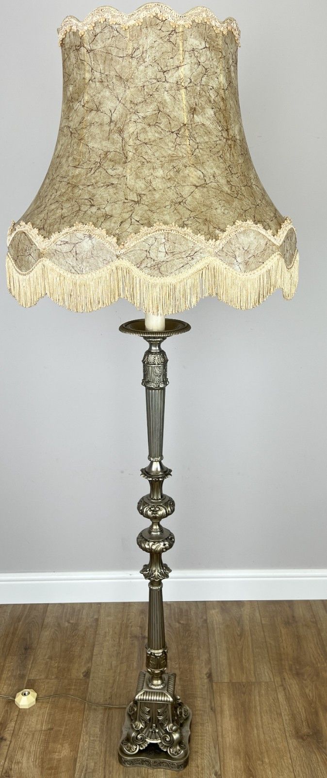 Floor Lamp Vintage French Ornate Metal Standing Lamp With Tassel Shade Lot 6087 photo furniture