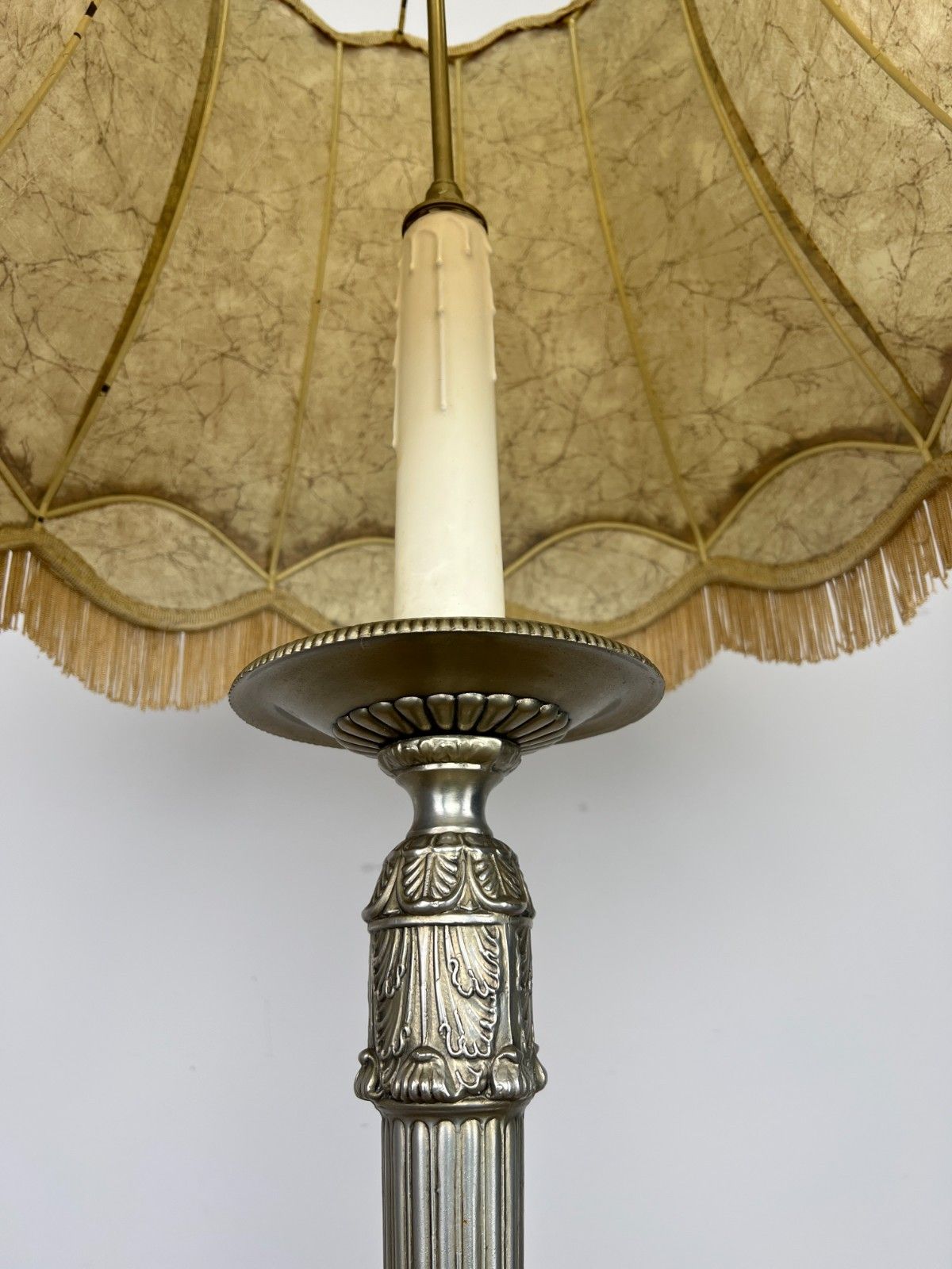 Floor Lamp Vintage French Ornate Metal Standing Lamp With Tassel Shade Lot 6087 photo buy