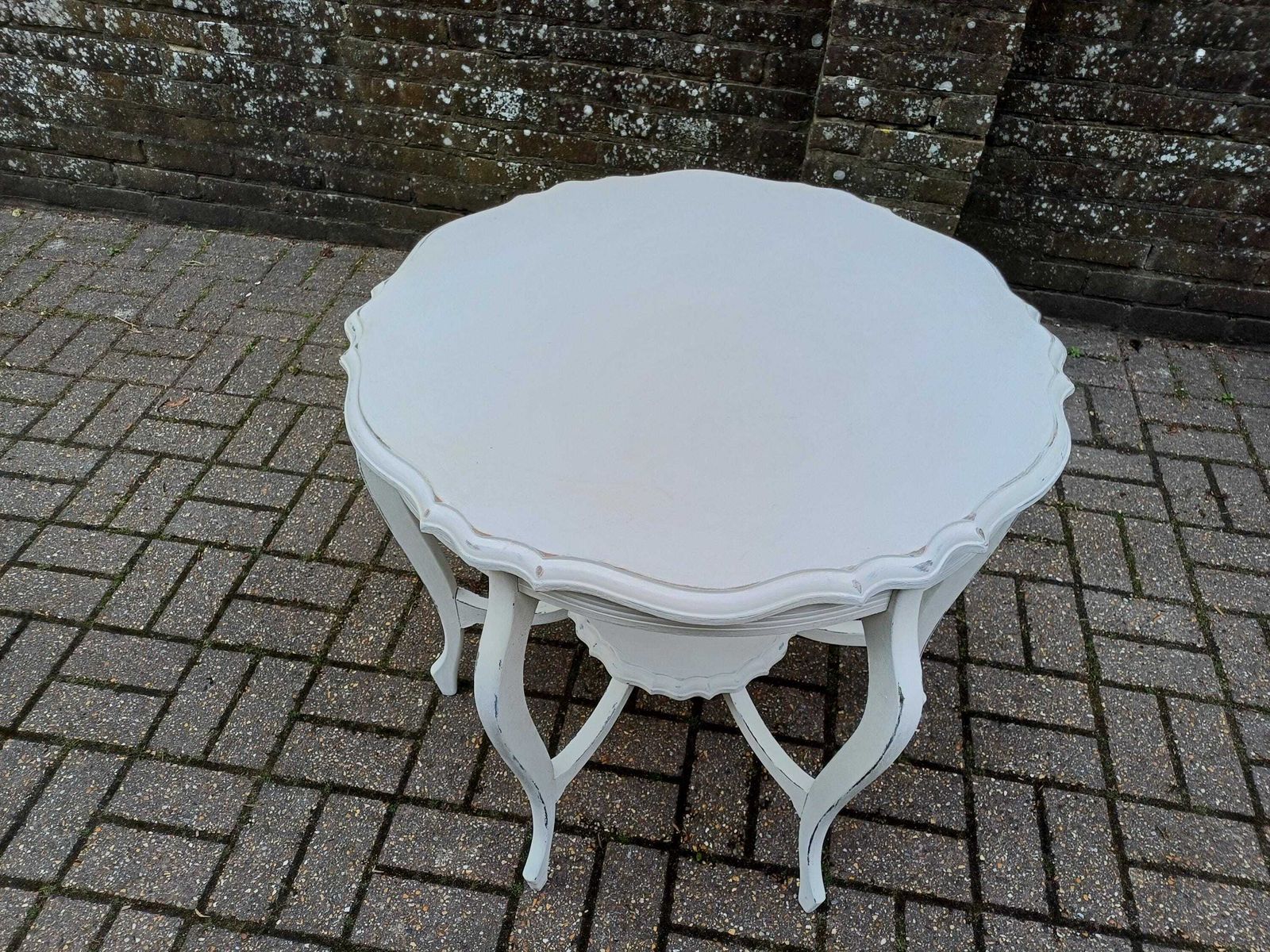 Large Antique Victorian Painted Occasional Table Farrow & Ball Wimborne White Shabby Chic Circular Side Table photo 495.0