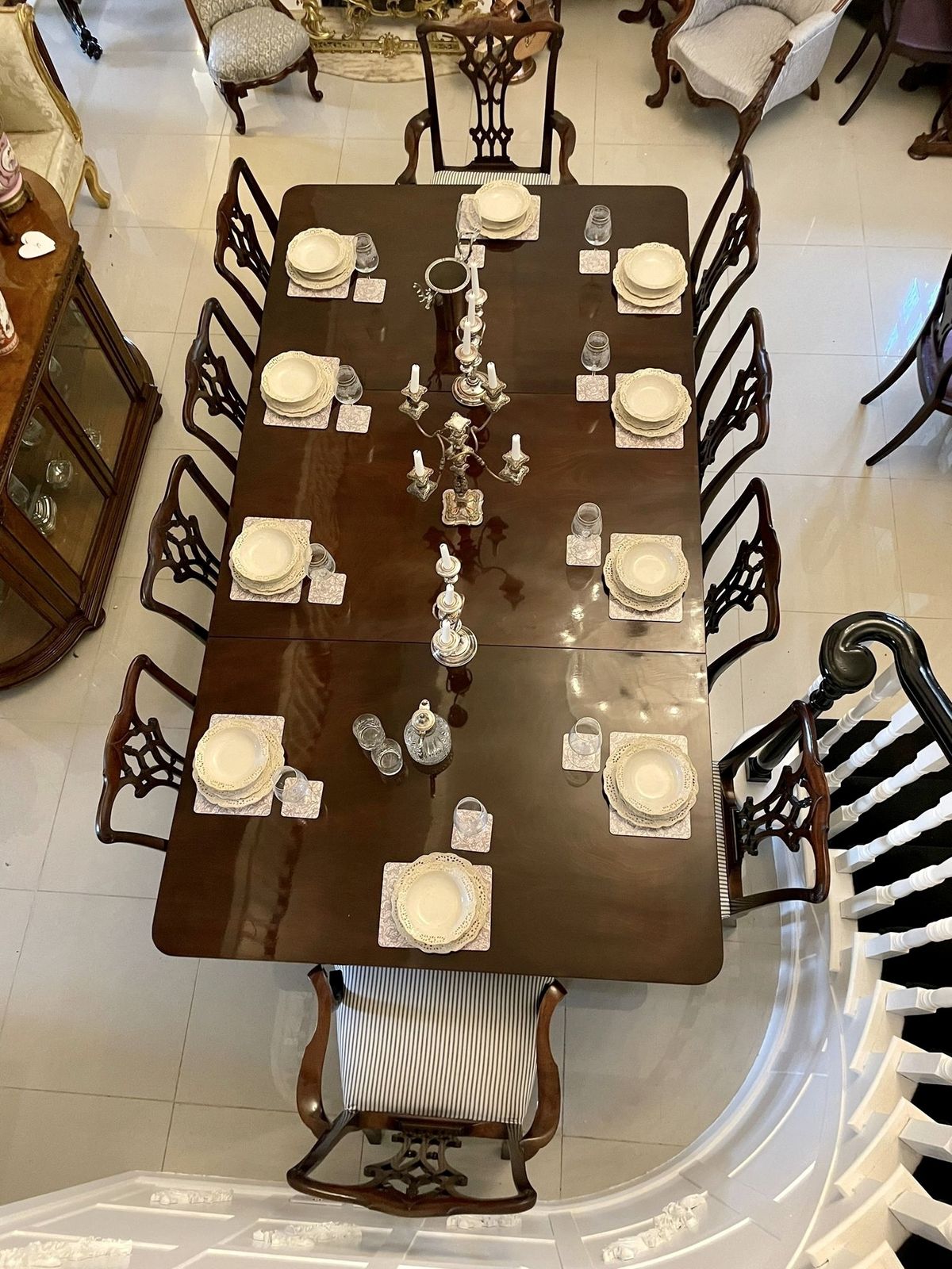 Large Antique 19th Centuryoutstanding Quality Figured Mahogany 3 Pilar Dining Table photo 13500.0