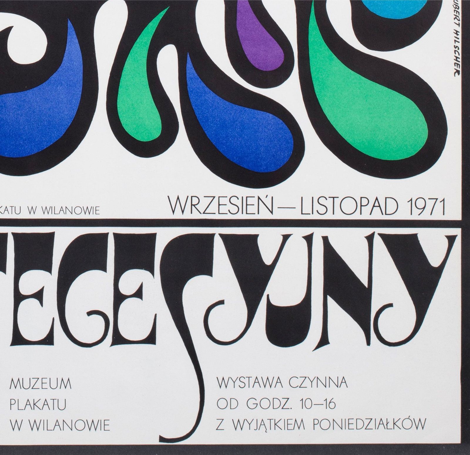 Plakat Secesyjny Art Nouveau 1971 Polish Poster Museum Poster, Hubert Hilscher photo vintage