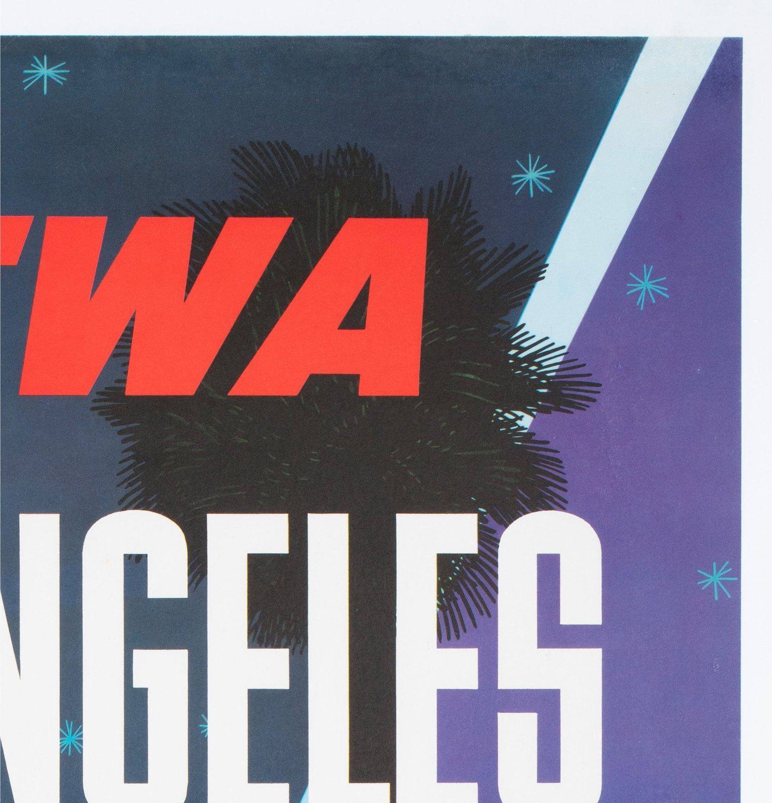 Affiche de voyage TWA Los Angeles C1958, David Klein photo Art