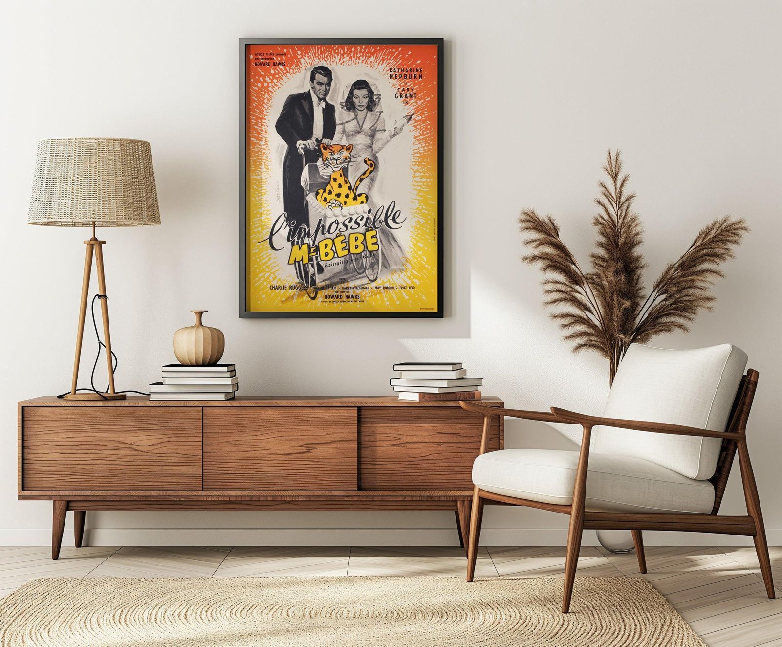 Bringing Up Baby R1950s French Moyenne Film Poster, Jean Mascii photo furniture