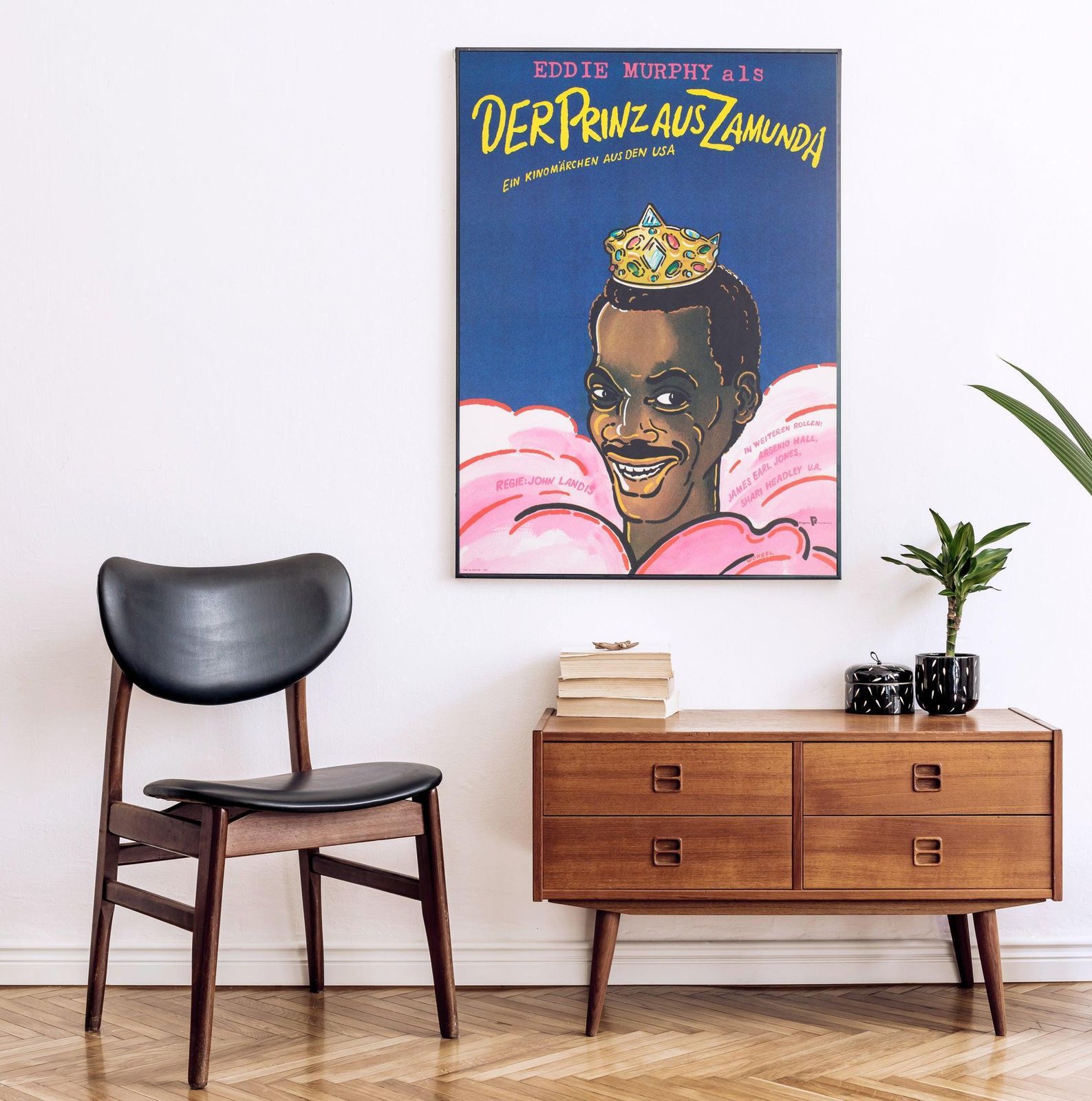Affiche de cinéma est-allemande A1 Coming to America, 1990, Gunter Wongel photo furniture