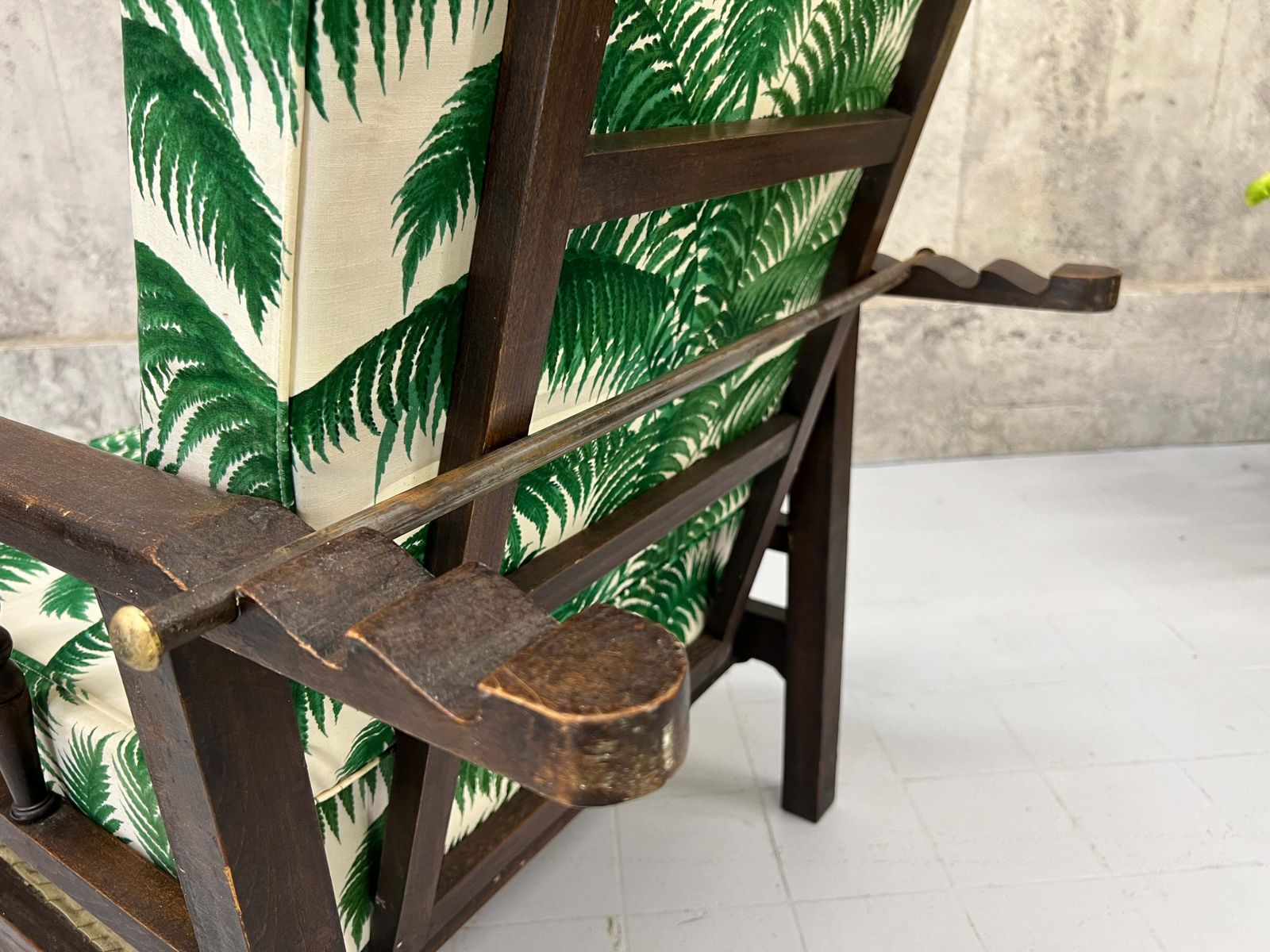photo for sale Palm Fronds Reclining Morris Chair To Reupholster