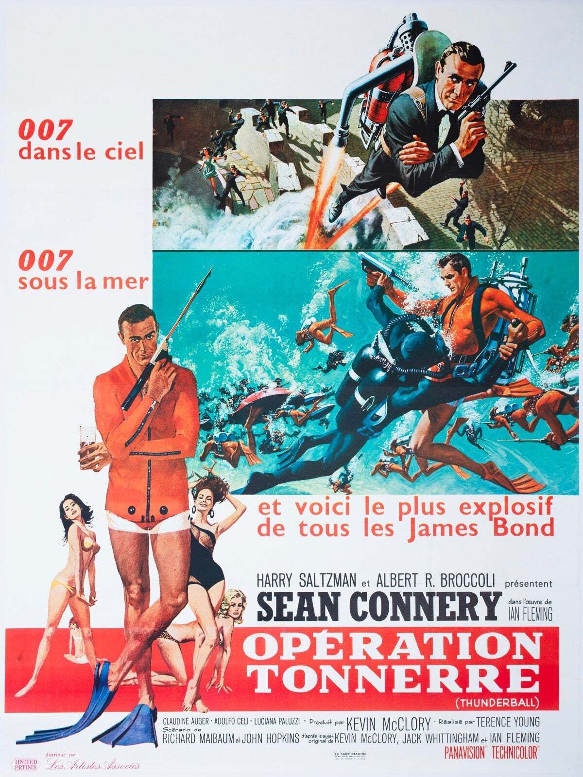 Thunderball 1965 Franse Grande filmaffiche, Robert McGinnis en Frank McCarthy