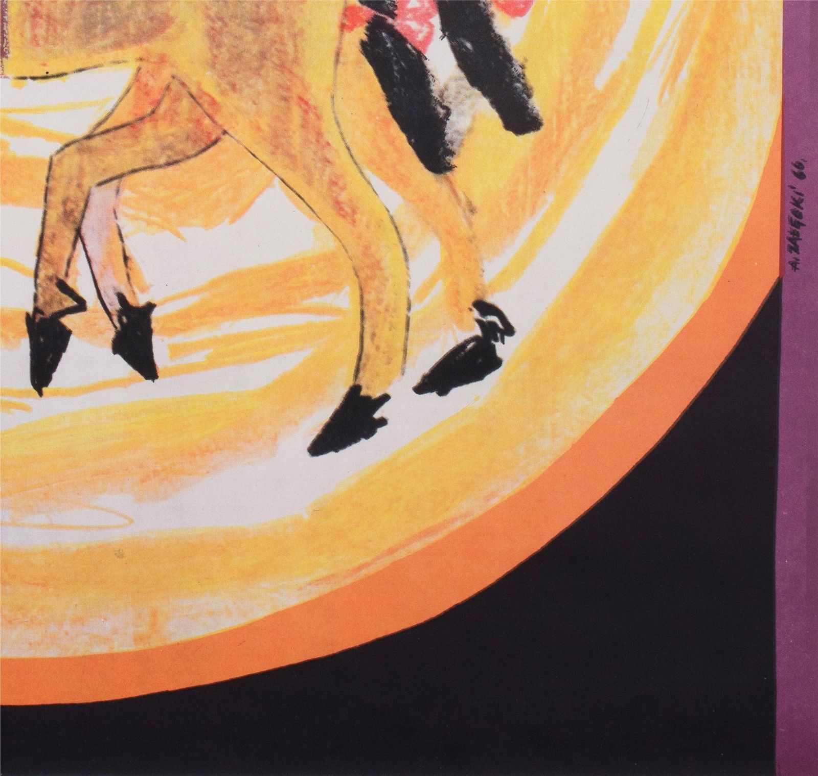 Cyrk Horse Jumping Acrobat 1966 Polish Circus Poster, Adam Zalecki photo vintage